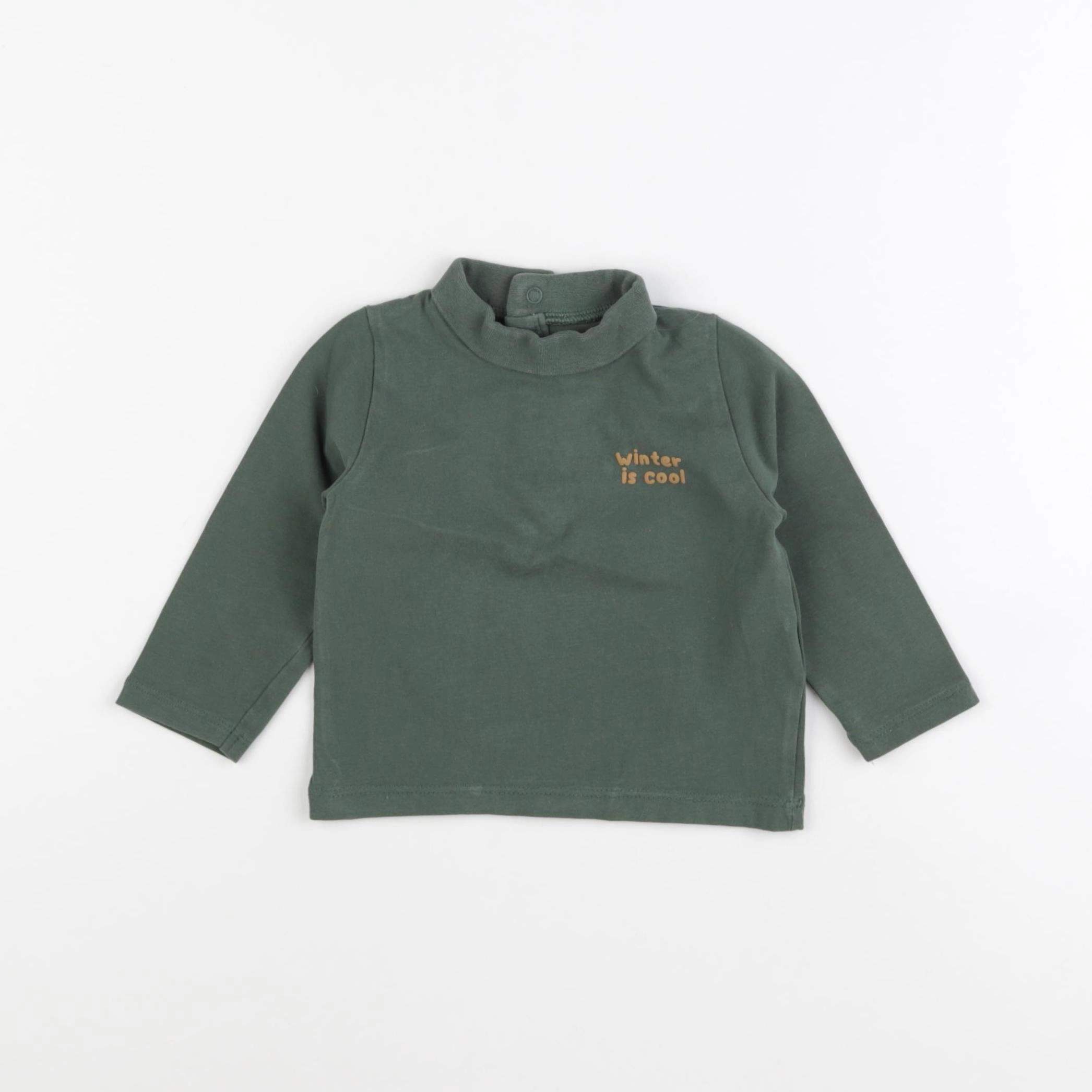 Vertbaudet - sous-pull vert - 9 mois