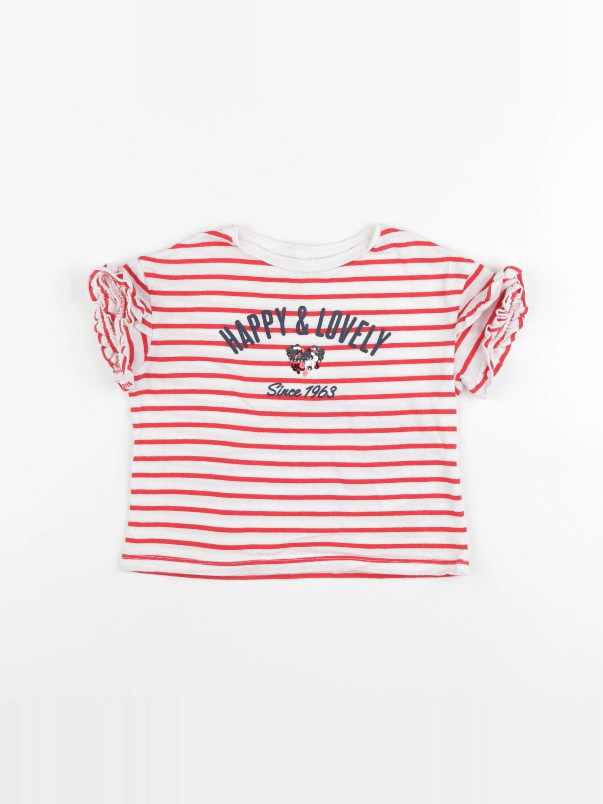 Vertbaudet - tee-shirt rouge - 3 ans