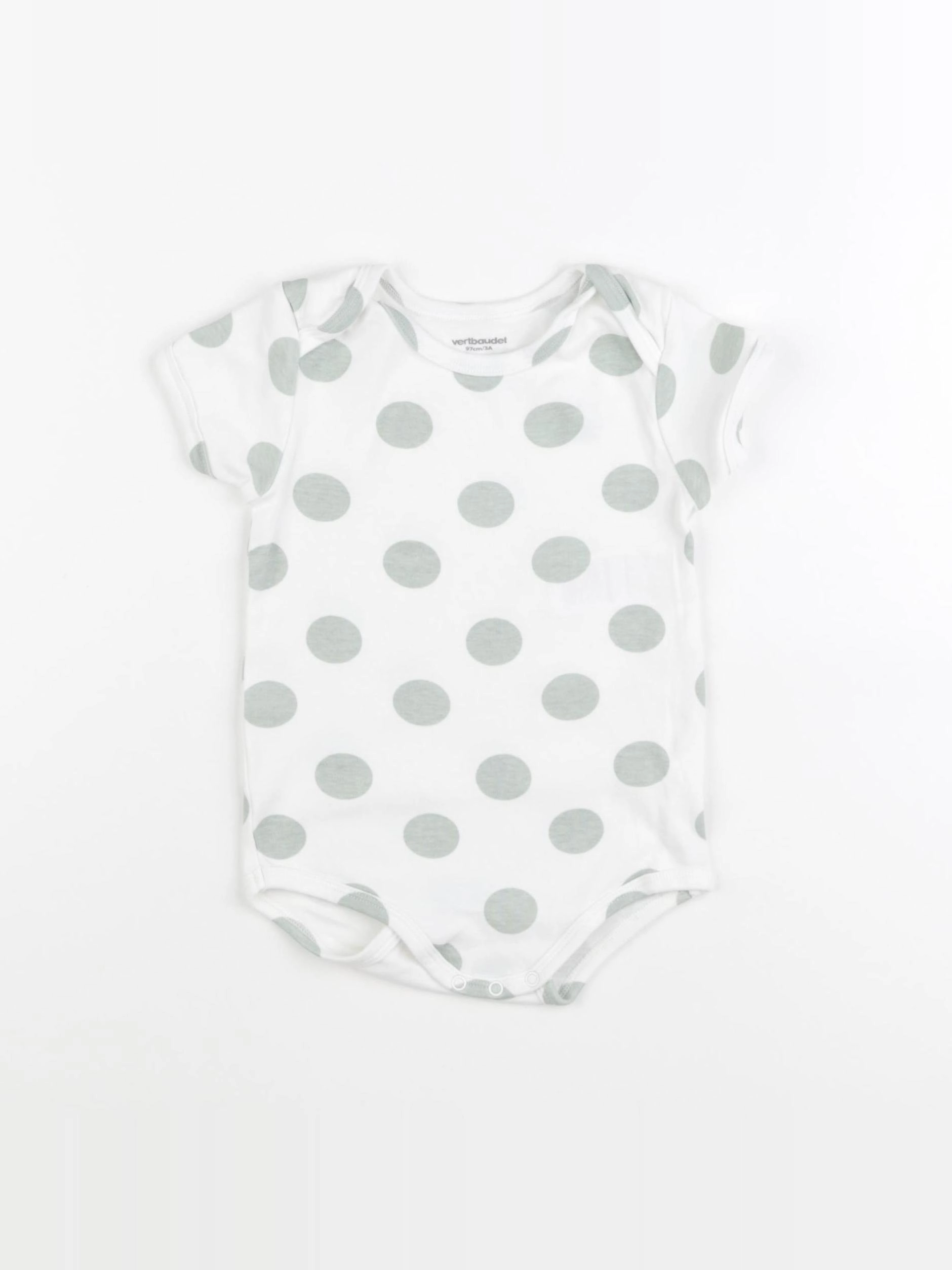 Vertbaudet - body blanc, vert - 3 ans