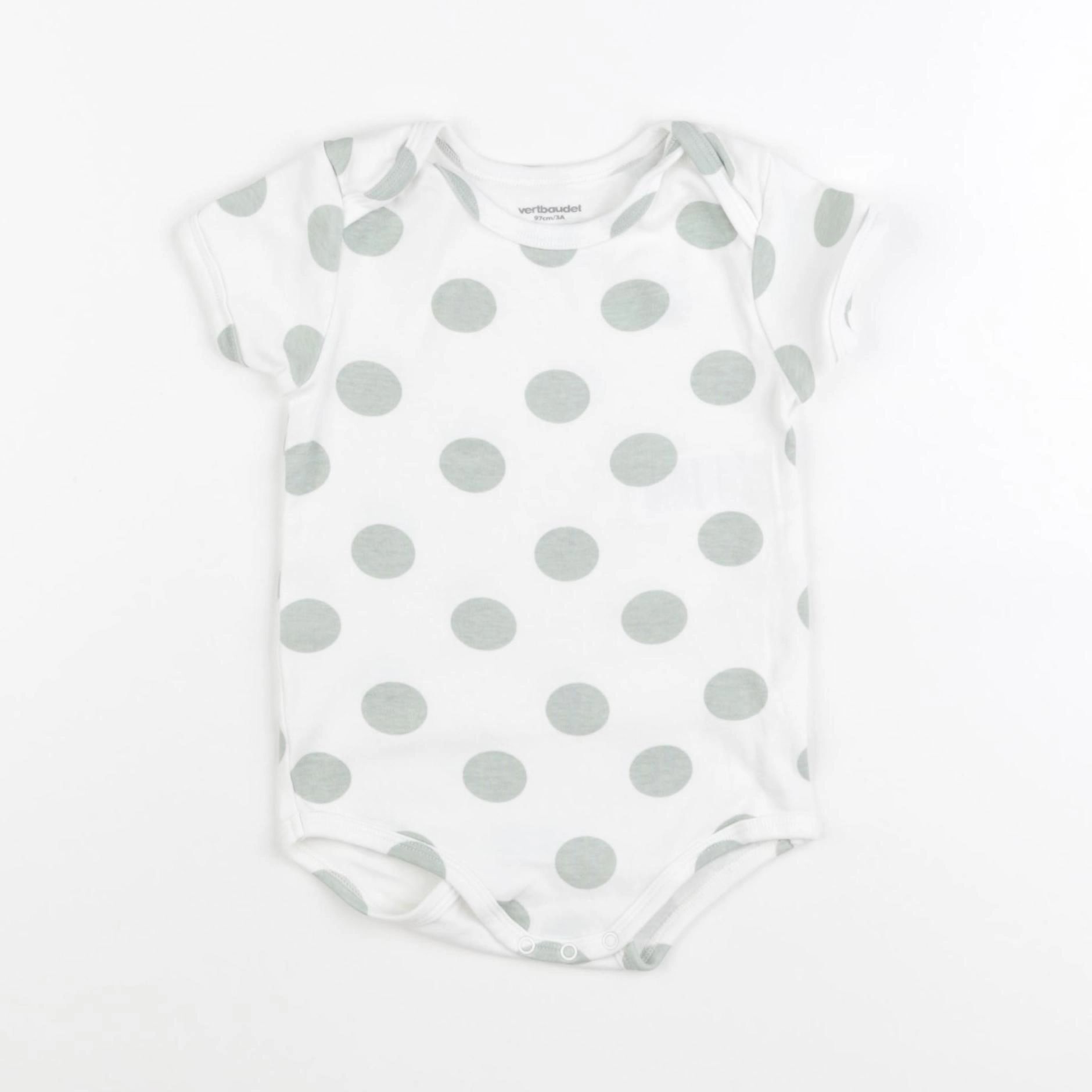 Vertbaudet - body blanc, vert - 3 ans