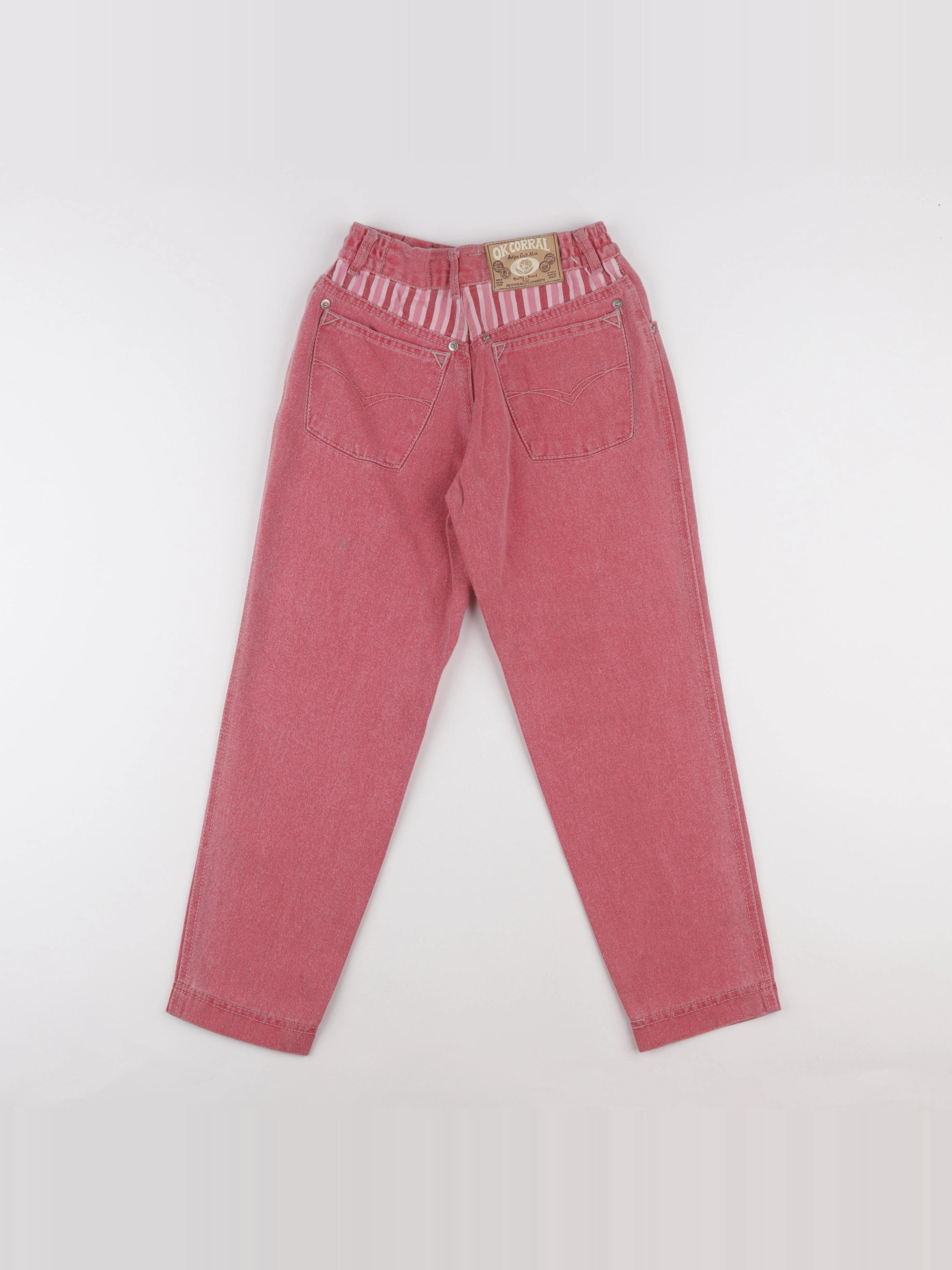 Vintage - jean rouge - 7 ans