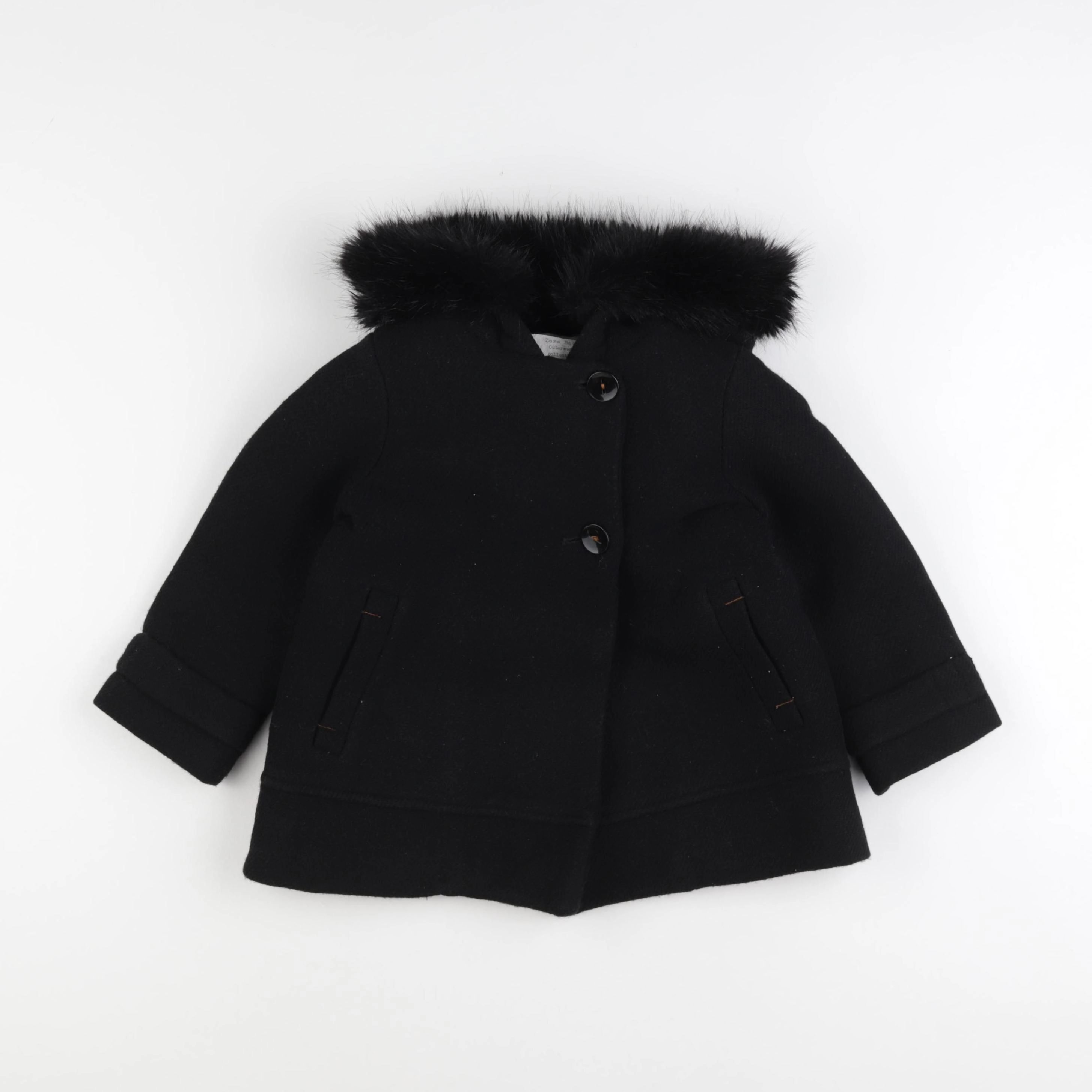 Zara - manteau noir - 3/4 ans
