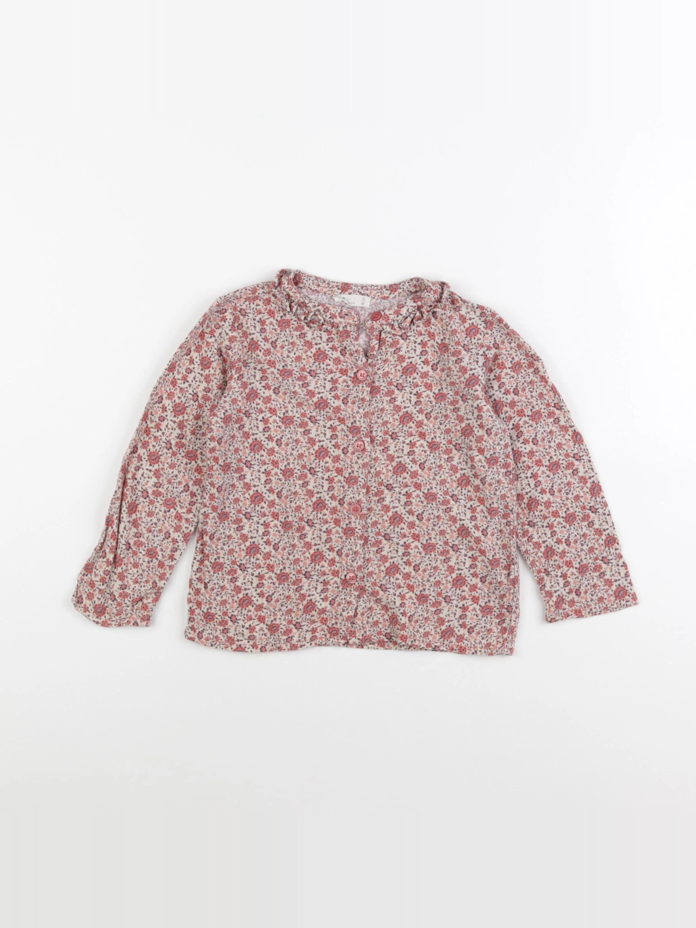 Little Cigogne - blouse rouge - 2 ans