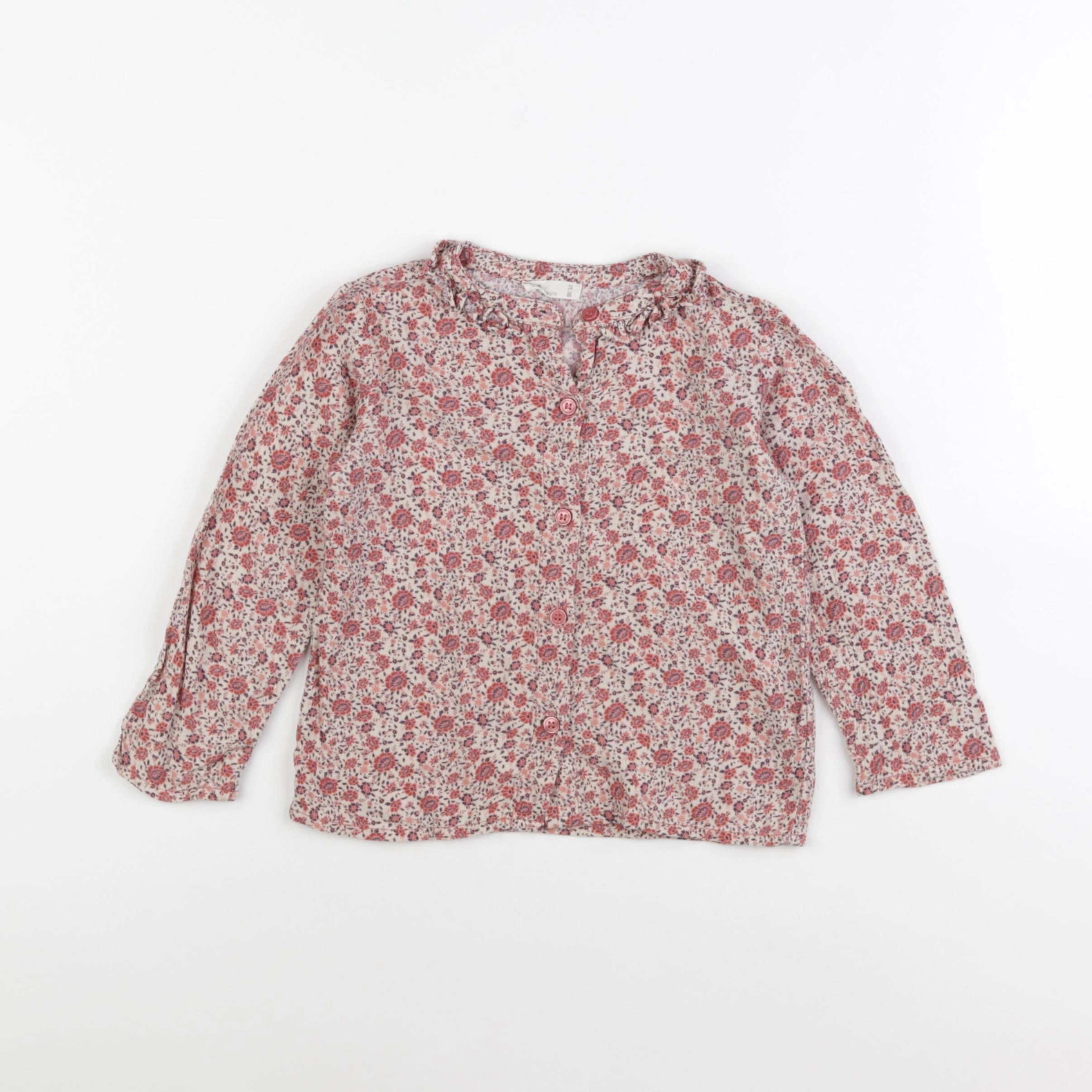 Little Cigogne - blouse rouge - 2 ans