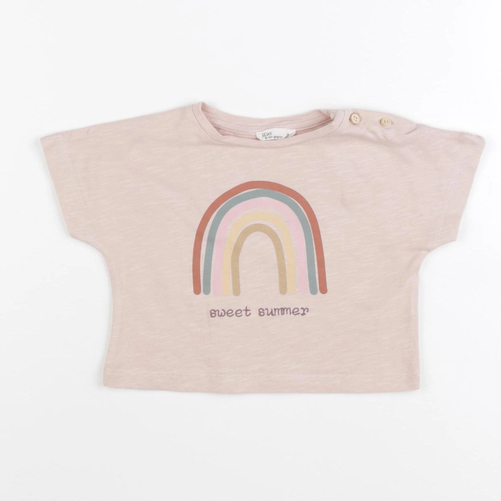 Little Cigogne - tee-shirt rose - 9 mois