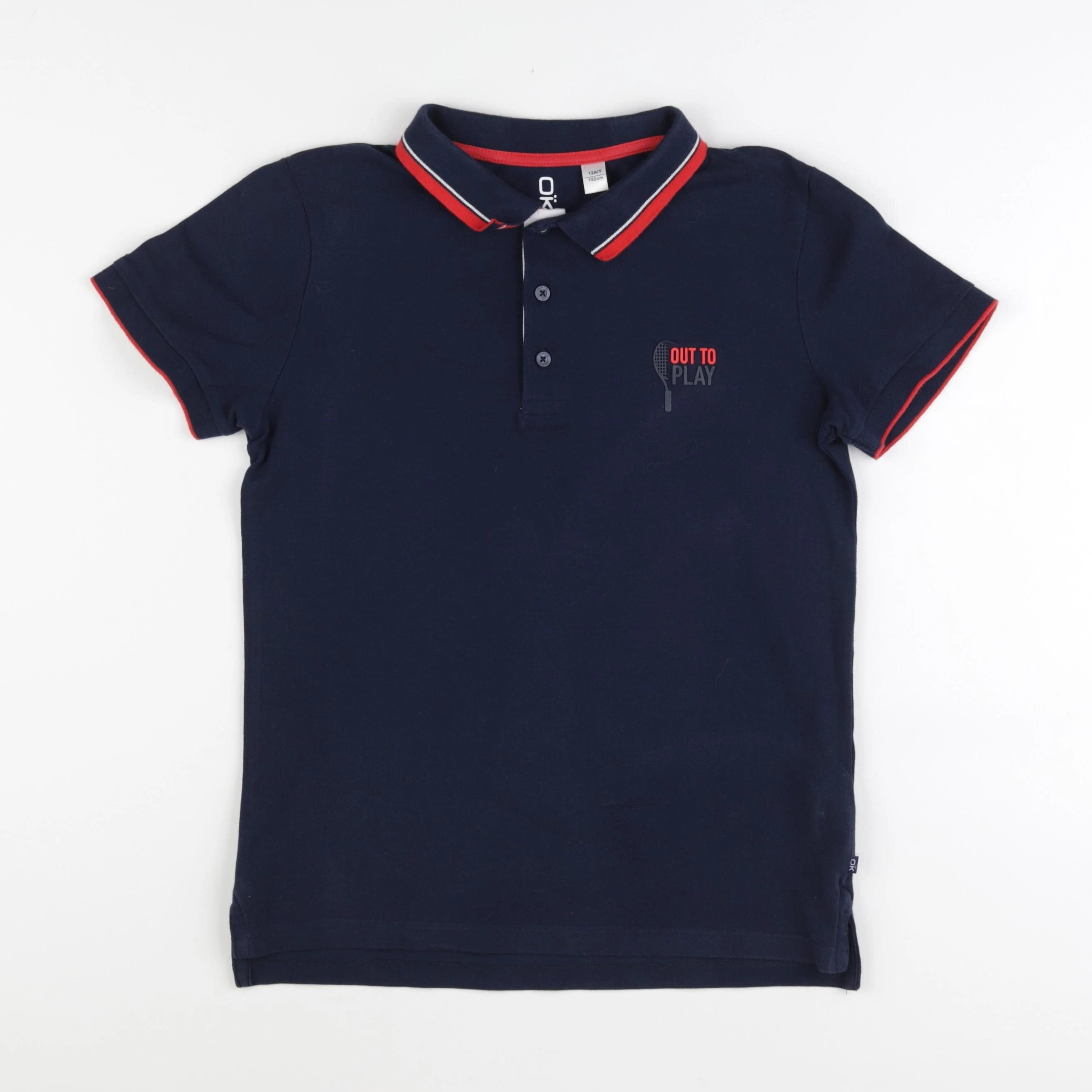 Okaidi - polo bleu - 12 ans