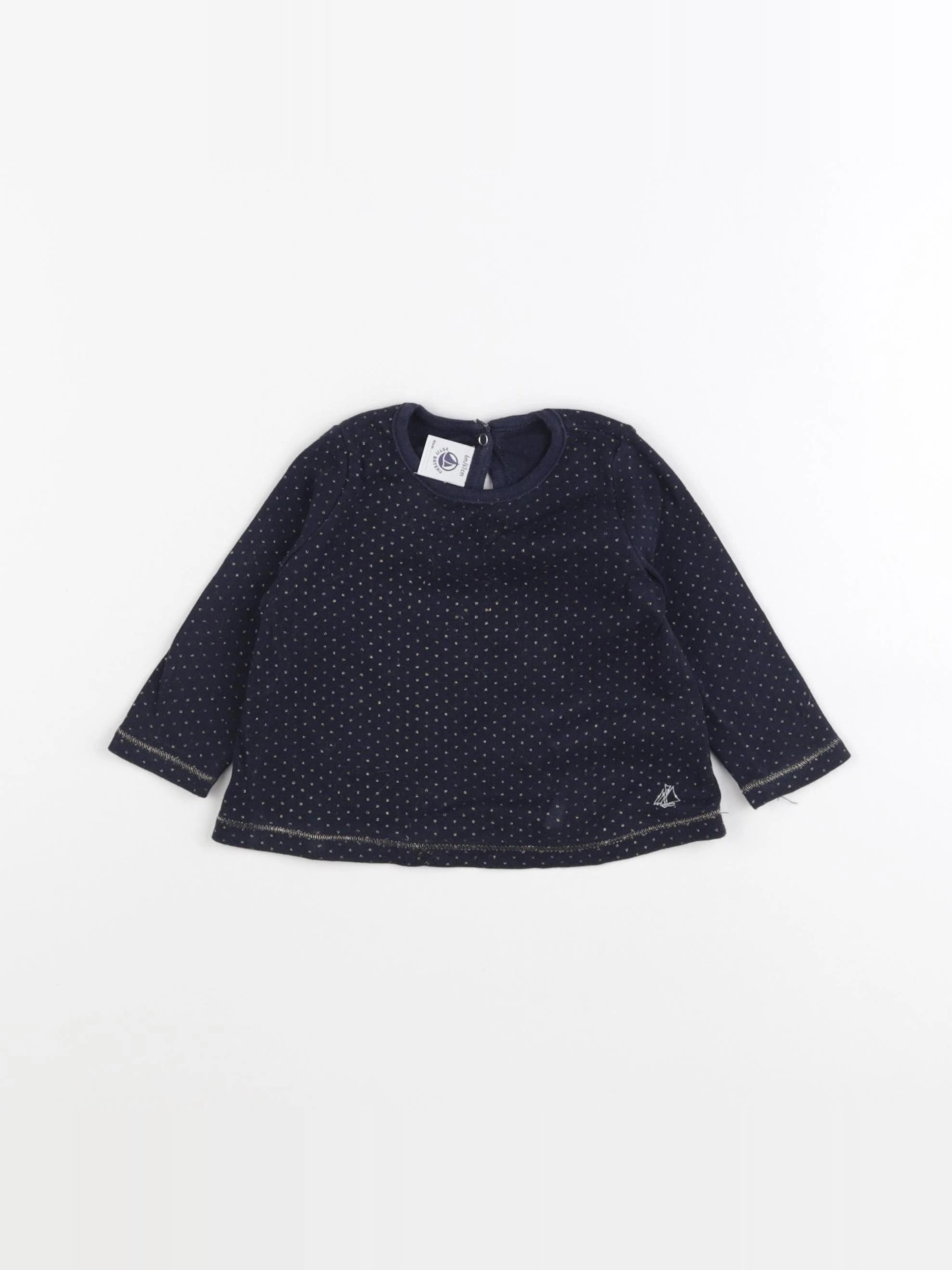 Petit Bateau - tee-shirt bleu - 6 mois