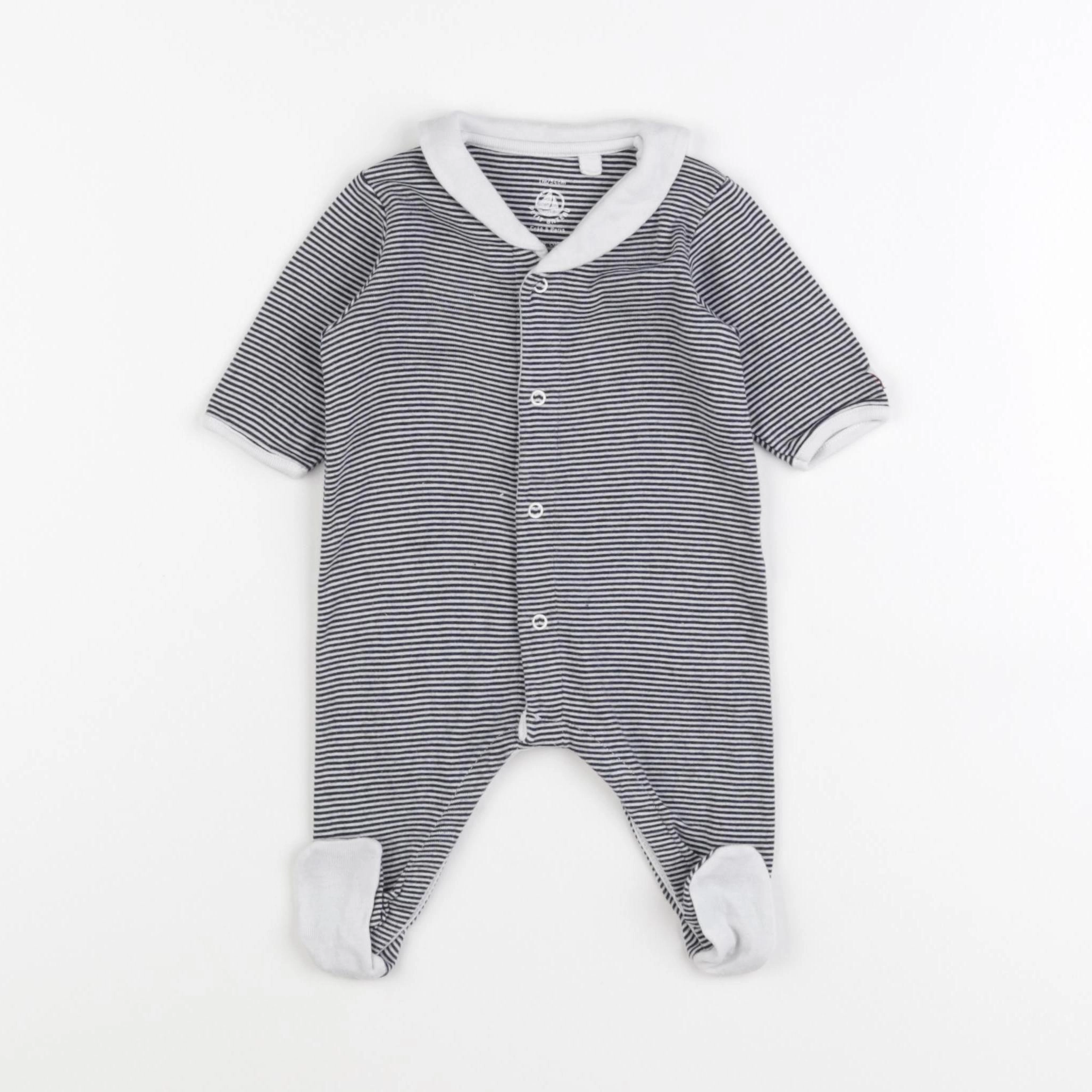 Petit Bateau - pyjama coton bleu - 1 mois