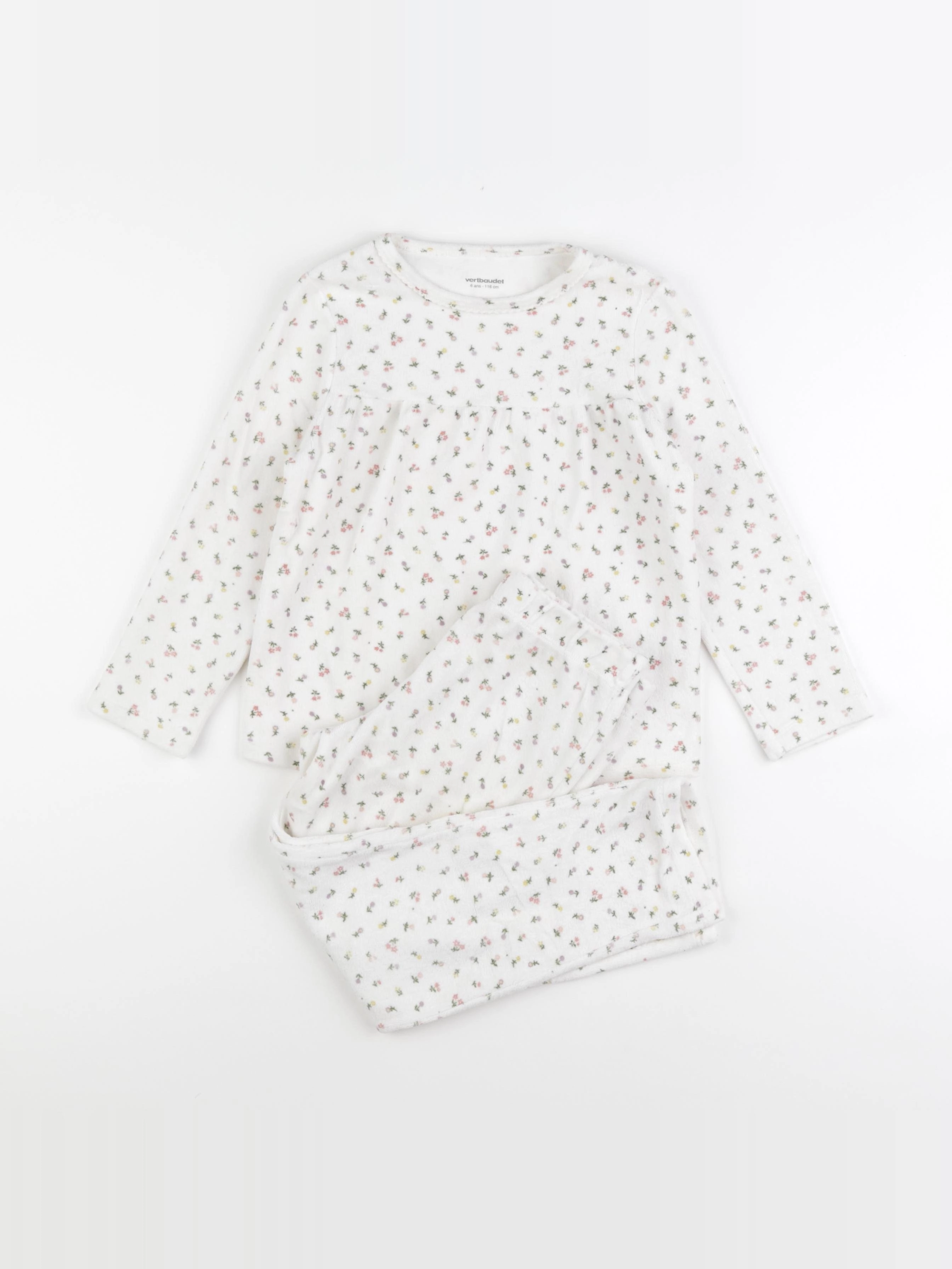 Vertbaudet - pyjama velours multicolore - 6 ans