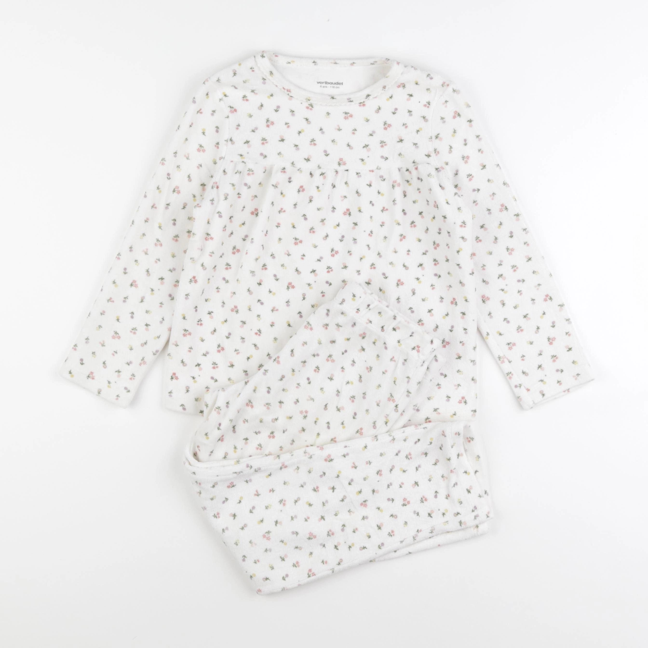 Vertbaudet - pyjama velours multicolore - 6 ans