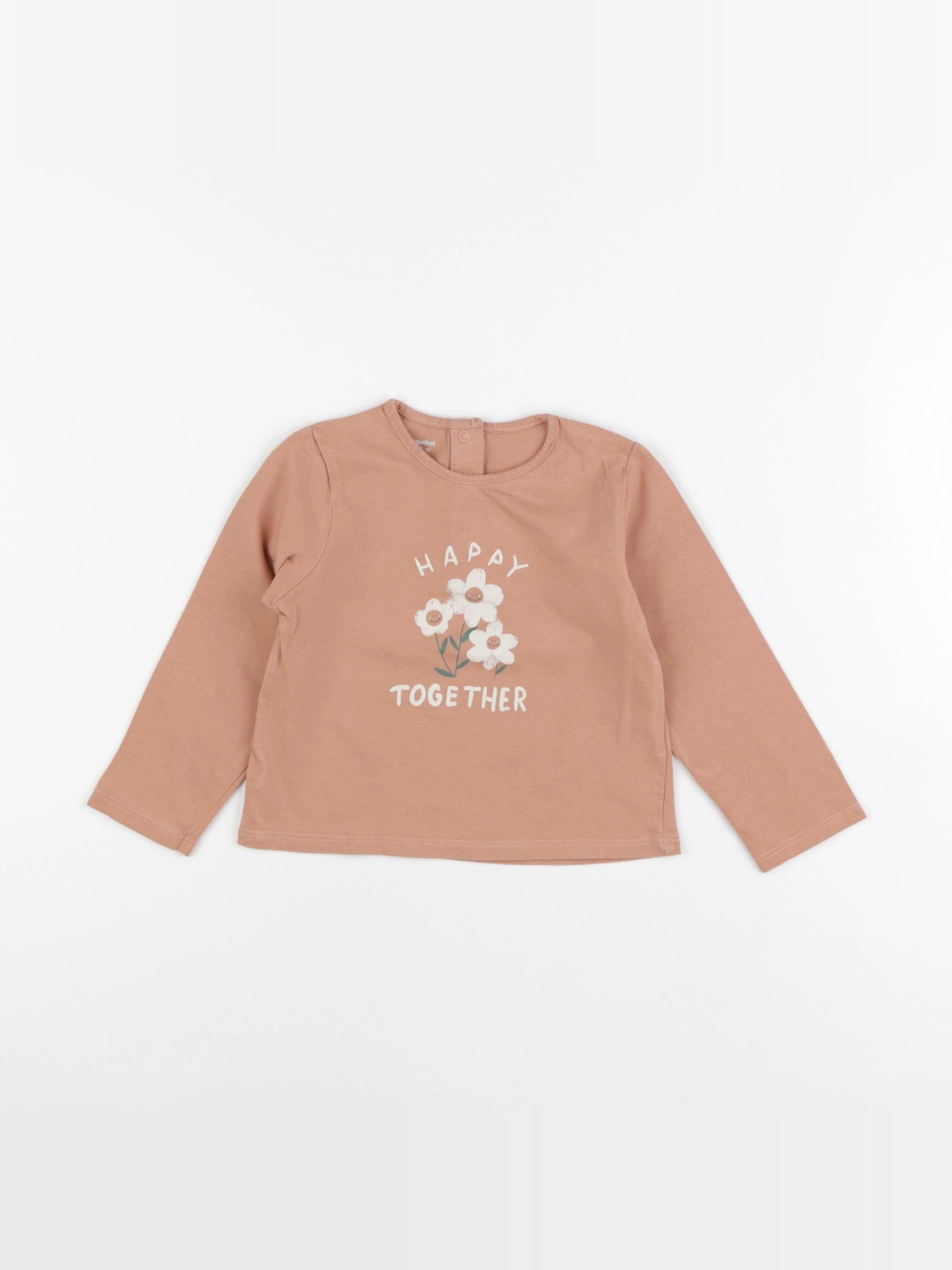 Vertbaudet - tee-shirt beige - 24 mois