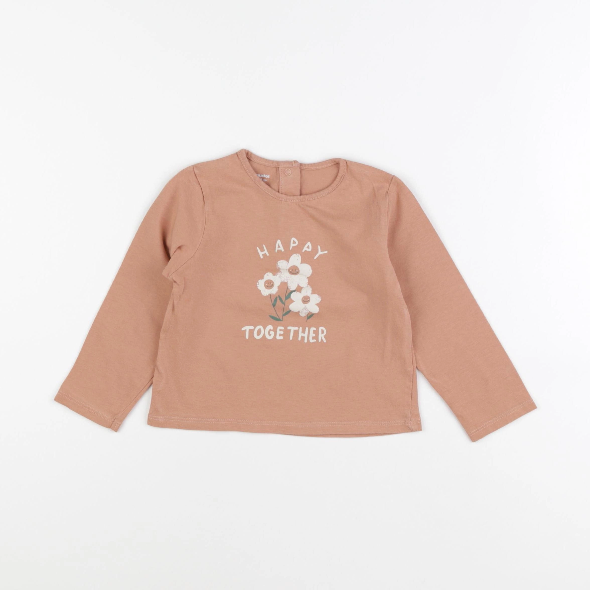 Vertbaudet - tee-shirt beige - 24 mois