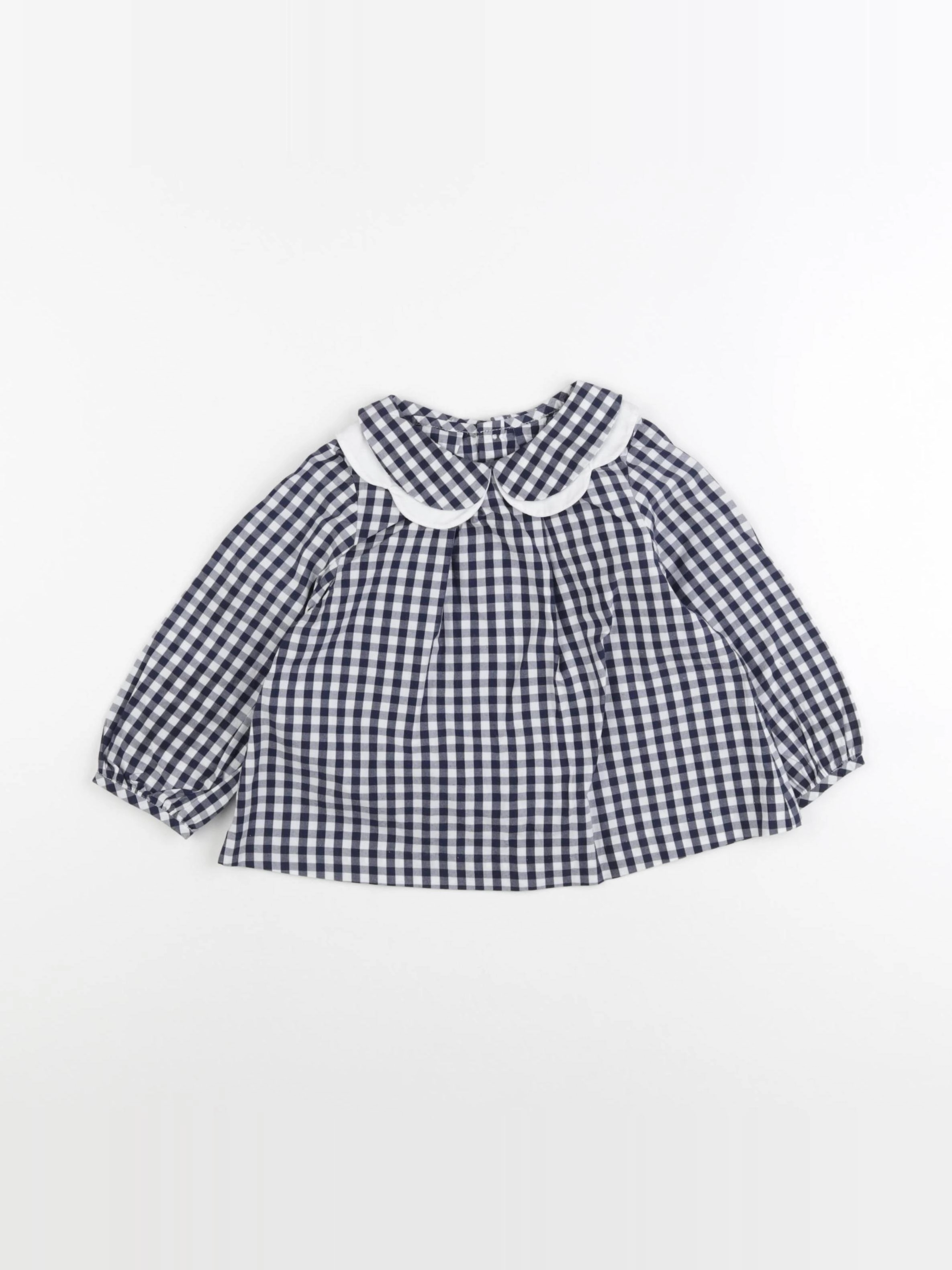Jacadi - blouse blanc, bleu - 24 mois