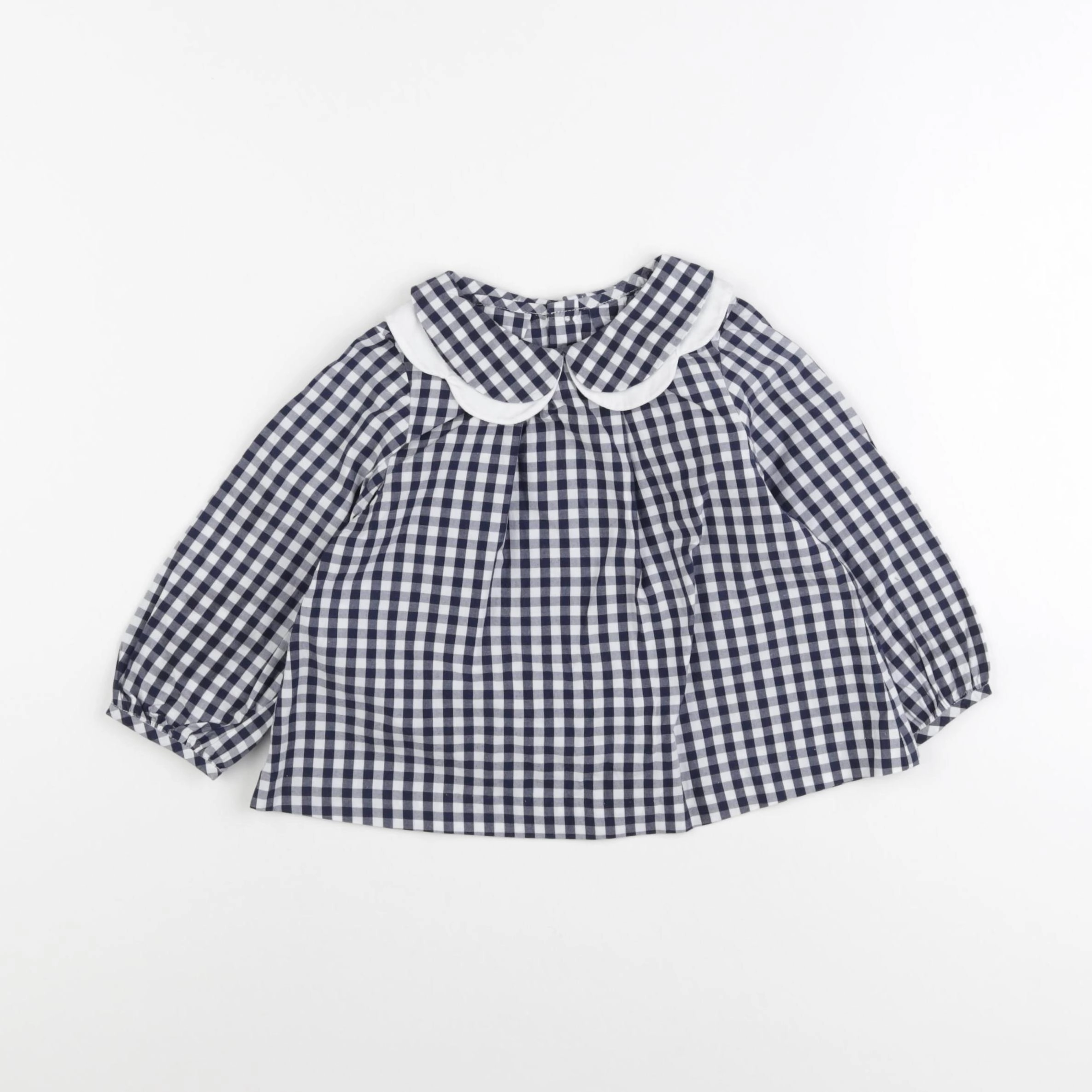 Jacadi - blouse blanc, bleu - 24 mois