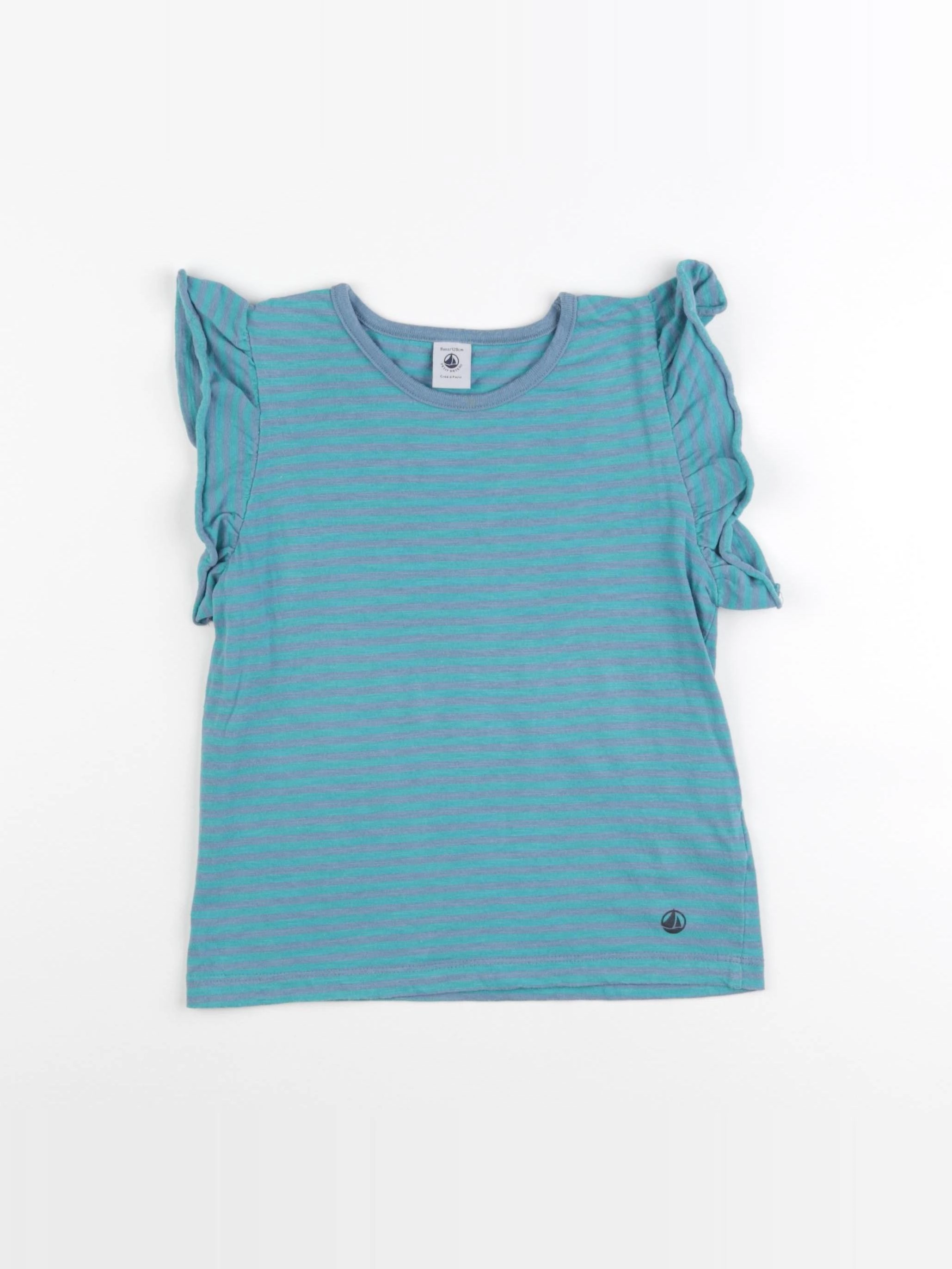 Petit Bateau - tee-shirt bleu - 8 ans