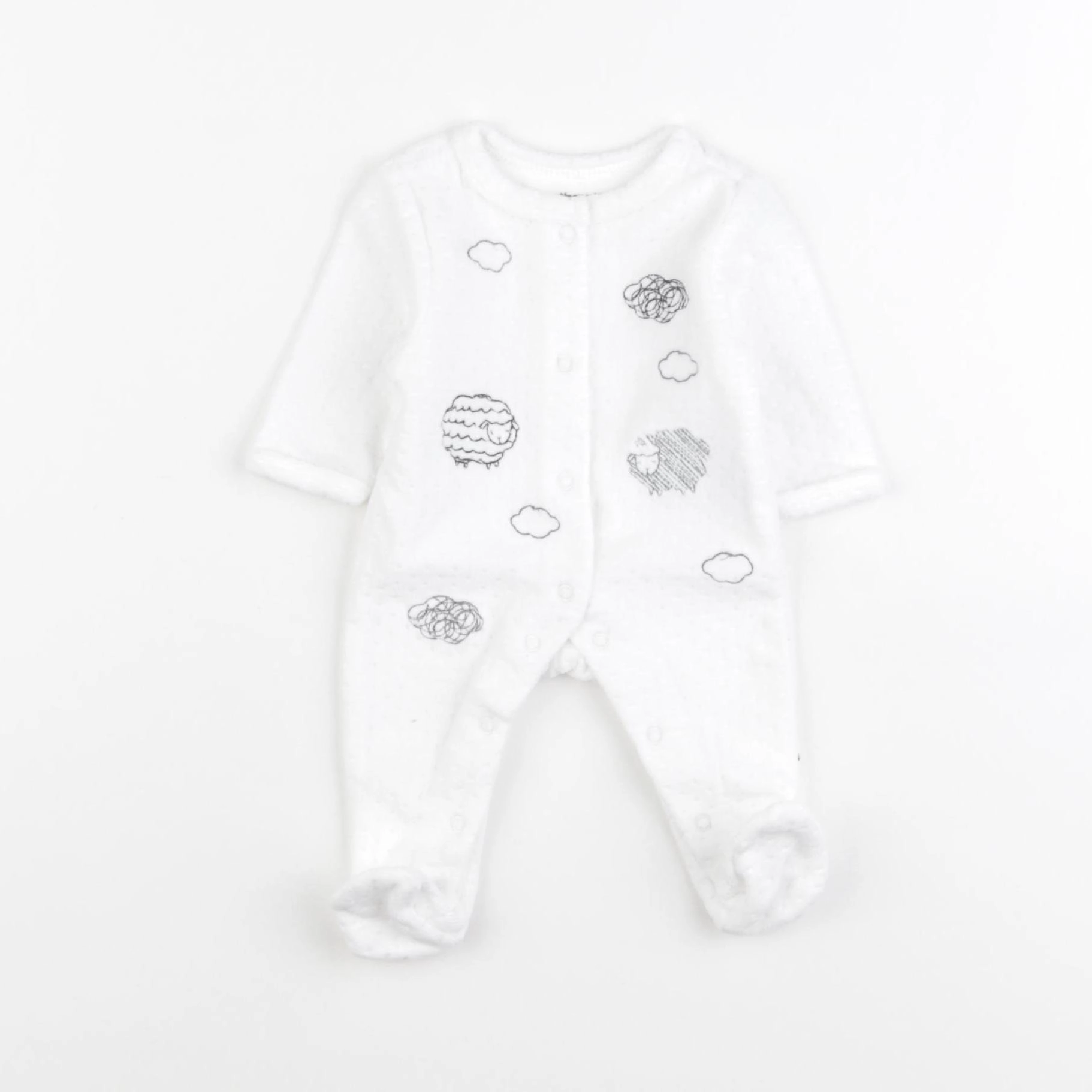 Vertbaudet - pyjama velours blanc - 0 mois