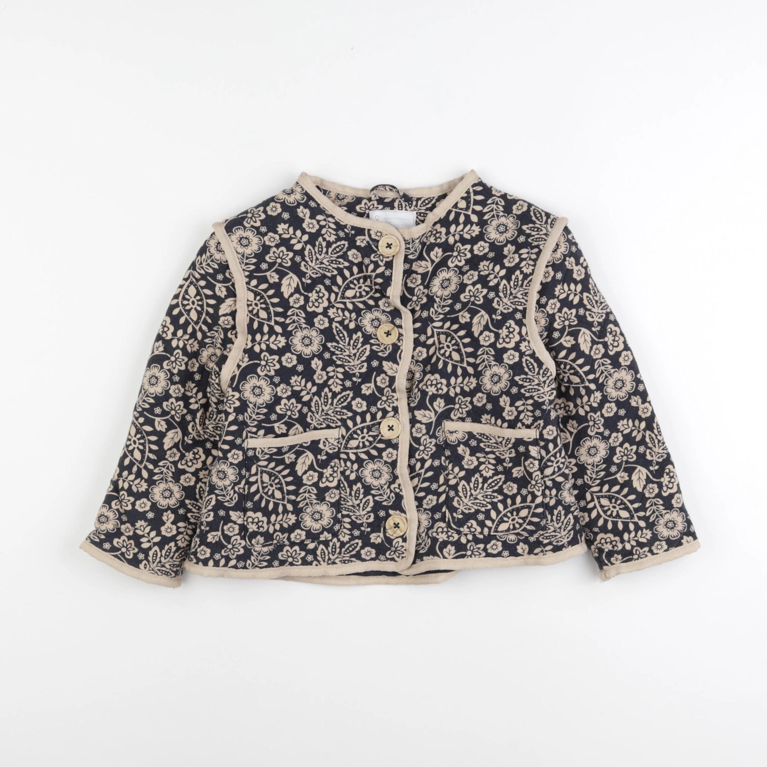 Vertbaudet - veste beige, bleu - 5 ans