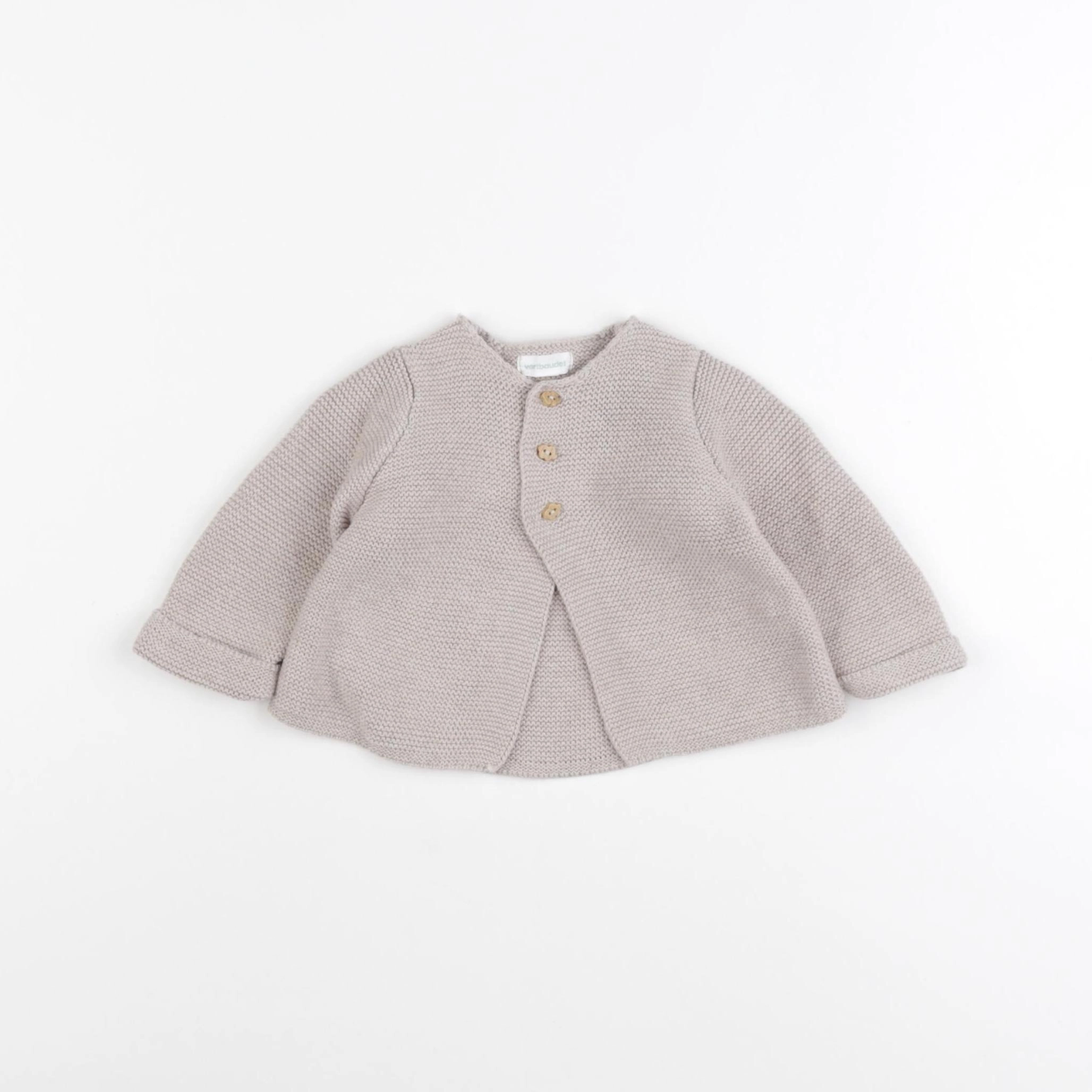 Vertbaudet - gilet beige - 3 mois
