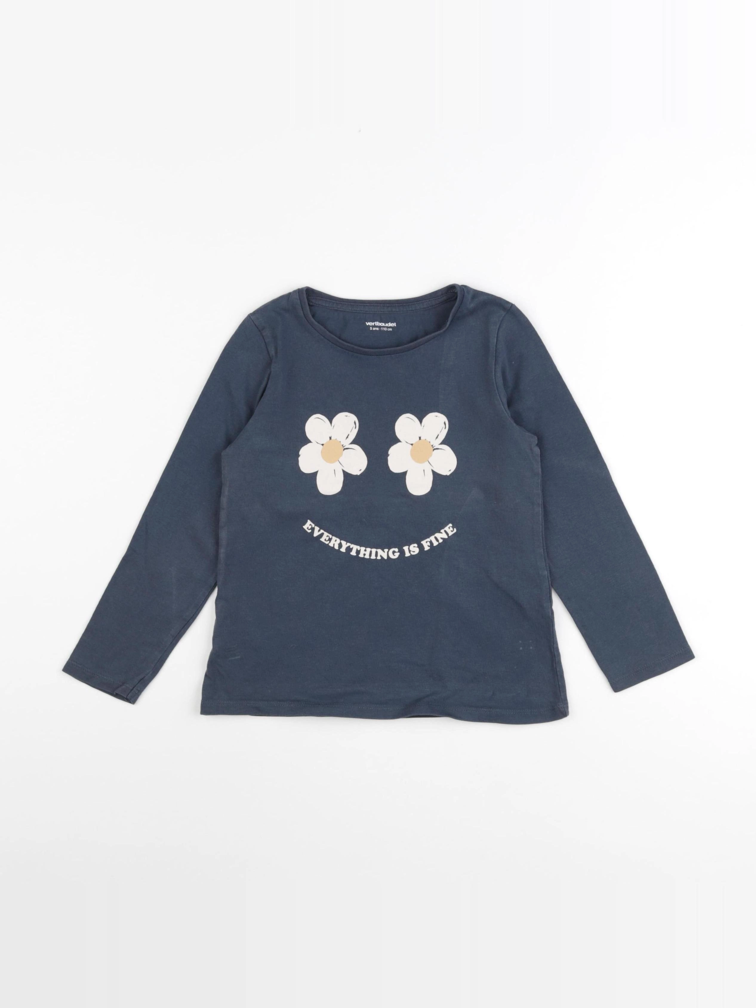 Vertbaudet - tee-shirt bleu - 5 ans