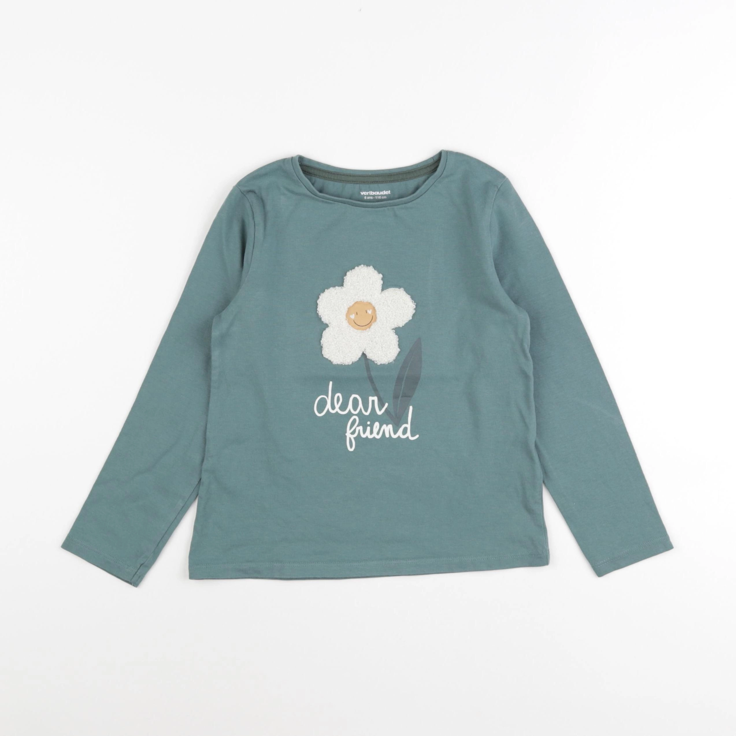 Vertbaudet - tee-shirt vert - 6 ans