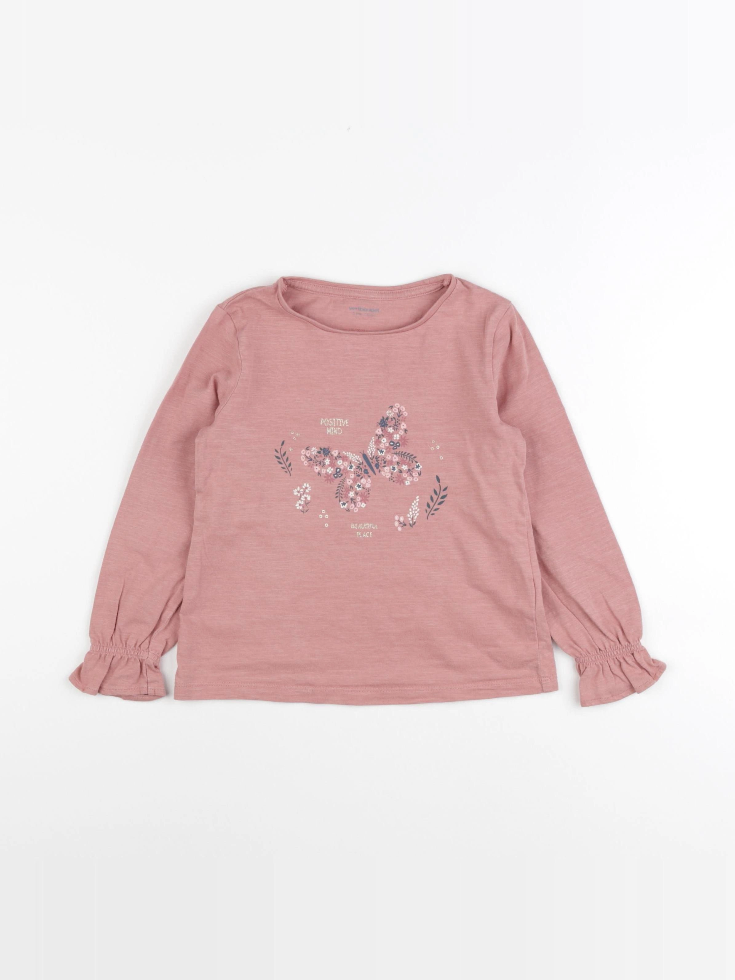 Vertbaudet - tee-shirt rose - 5 ans