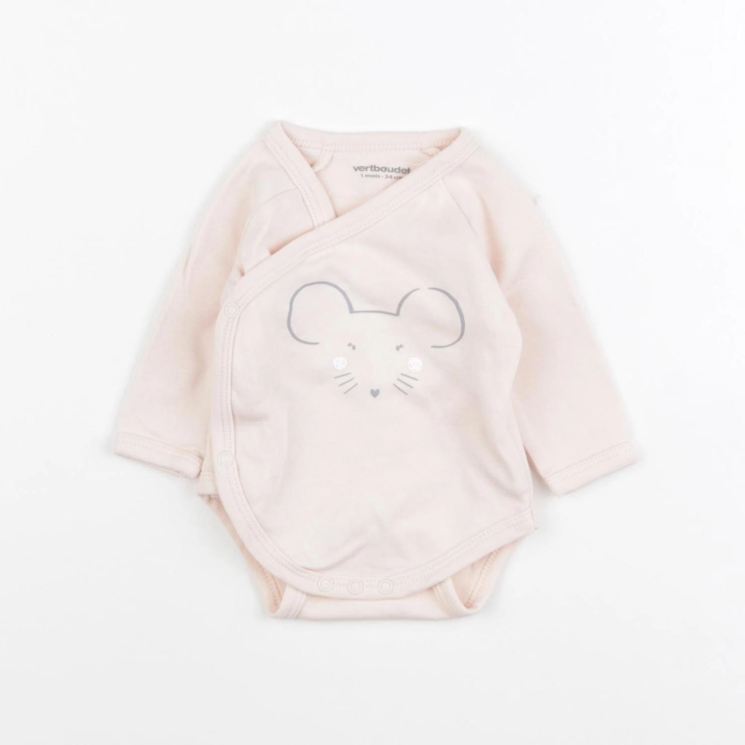 Vertbaudet - body rose - 1 mois
