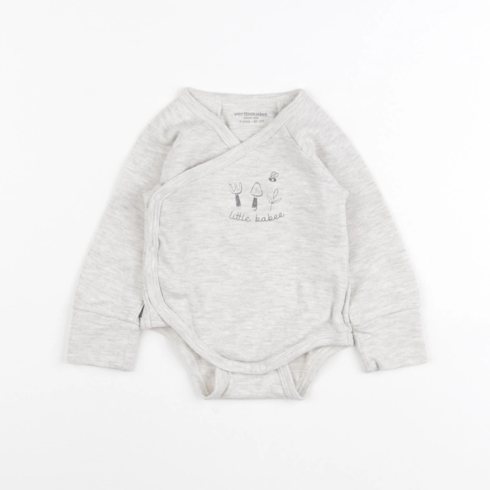 Vertbaudet - body gris - 3 mois