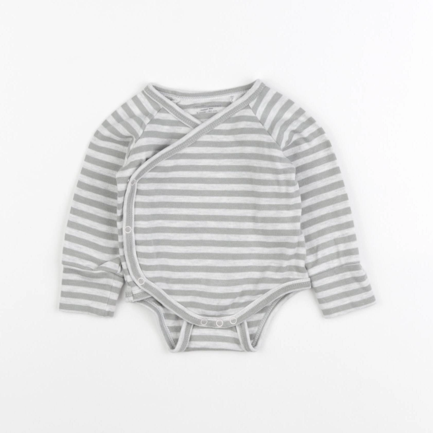 Vertbaudet - body gris, vert - 3 mois