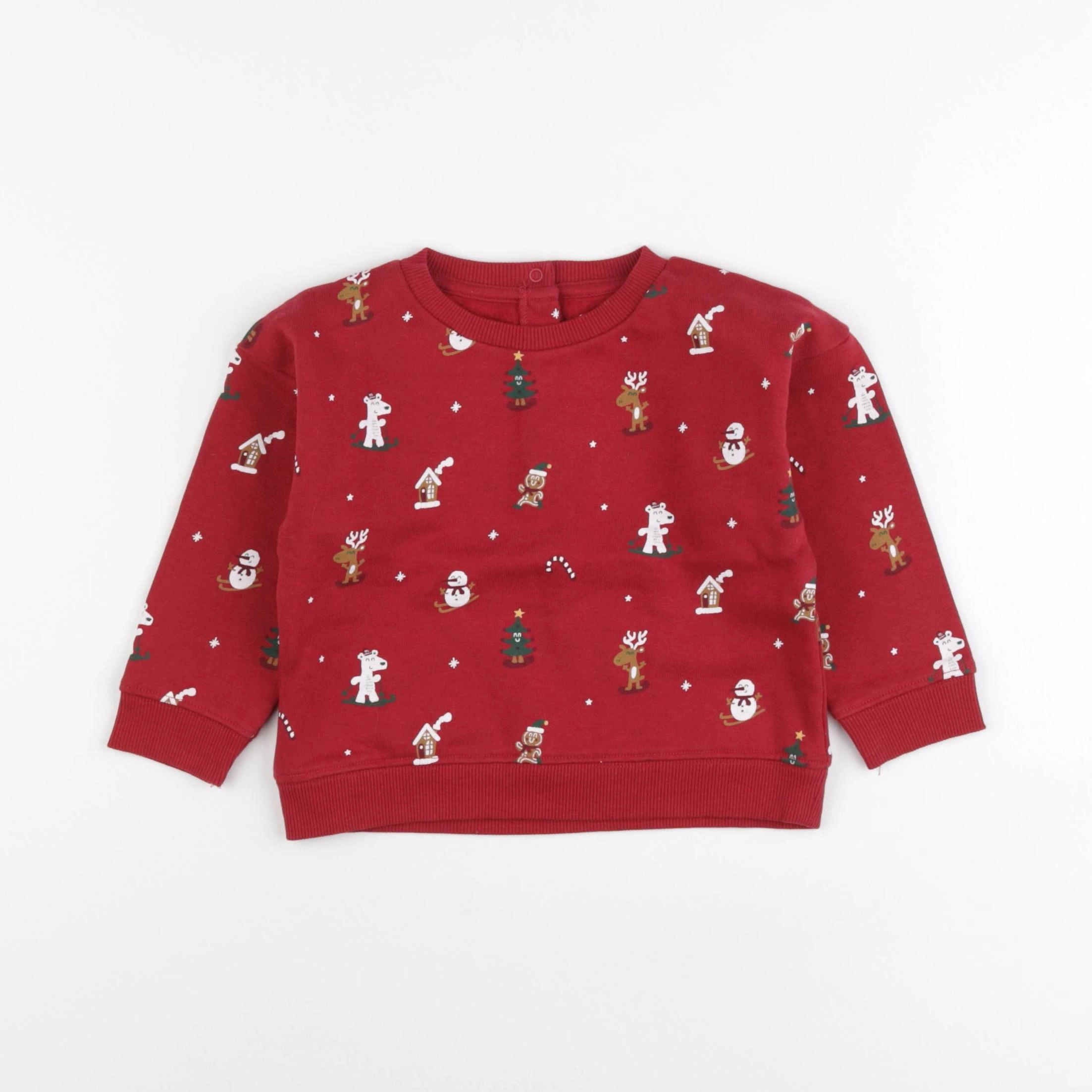 Vertbaudet - sweat rouge - 24 mois