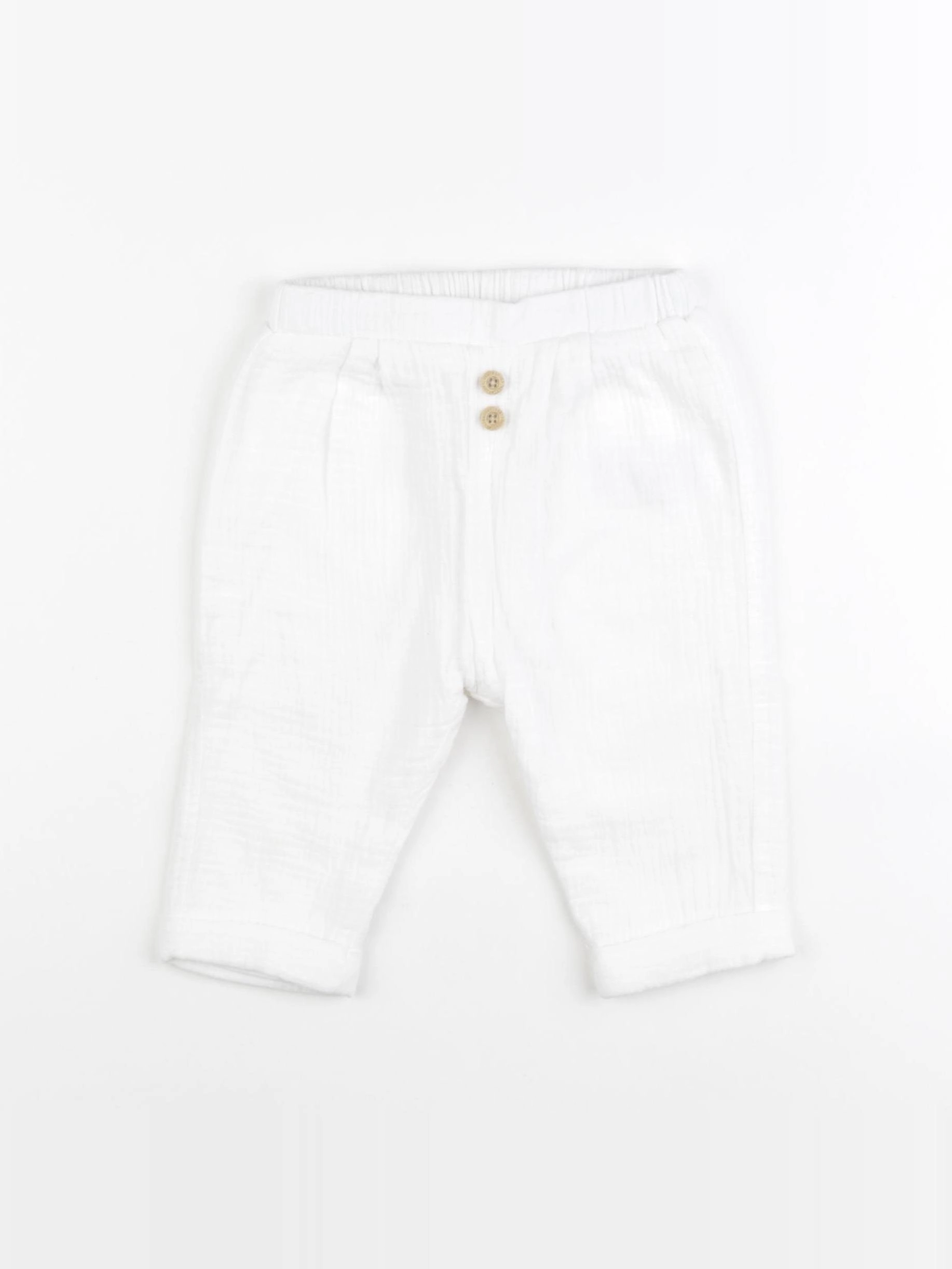 Vertbaudet - pantalon blanc - 12 mois
