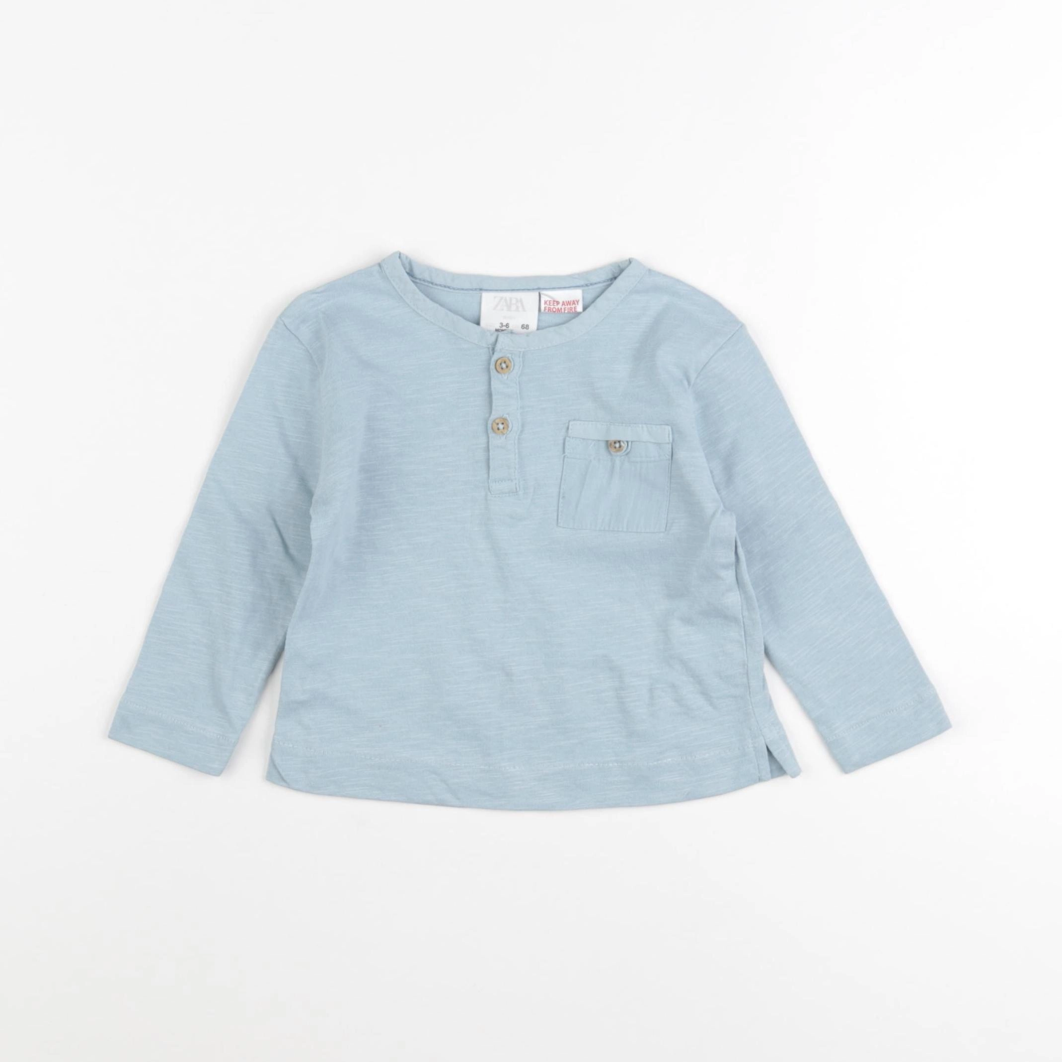 Zara - tee-shirt bleu - 3/6 mois