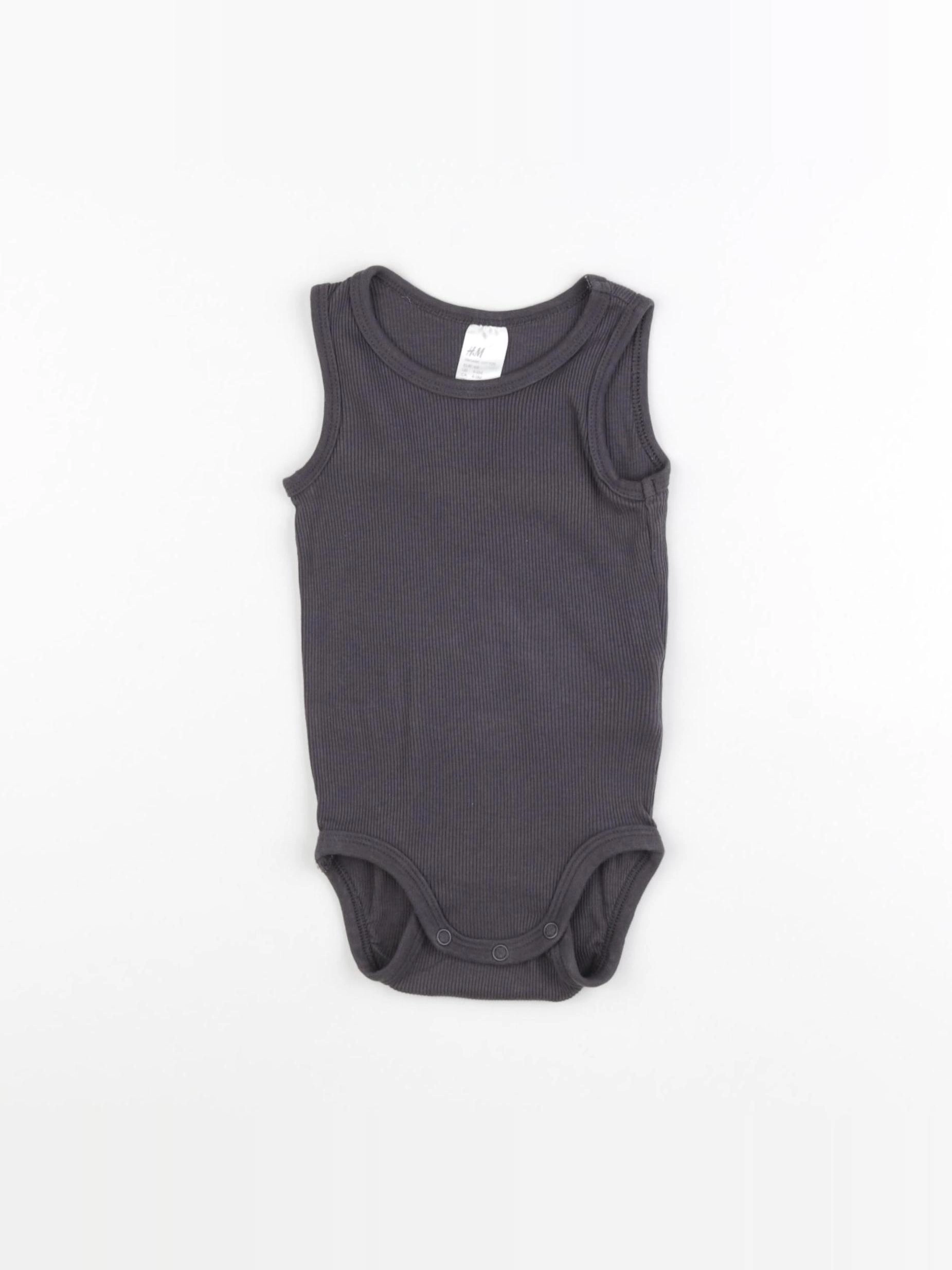 H&M - body gris - 3/6 mois