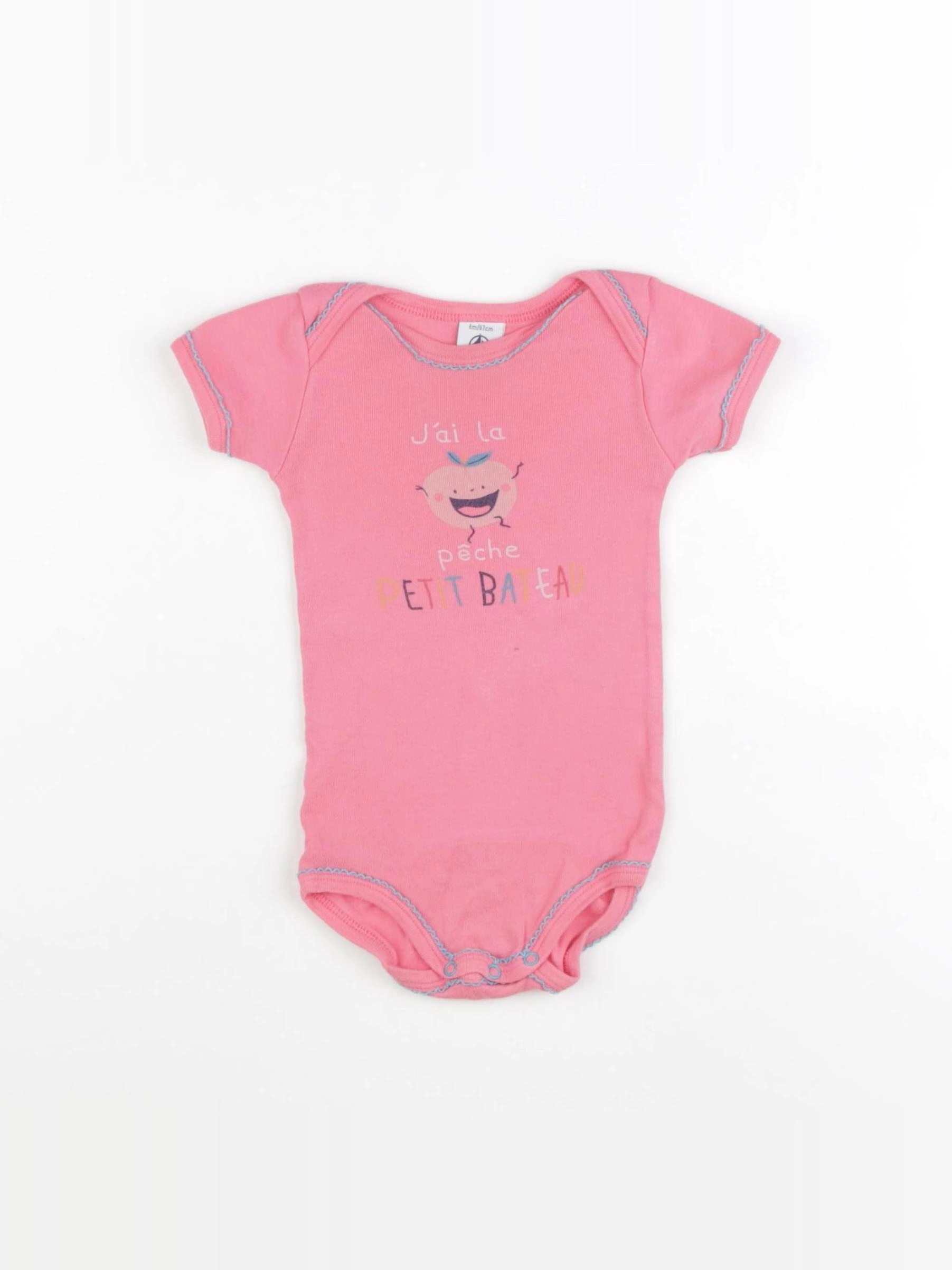 Petit Bateau - body rose - 6 mois