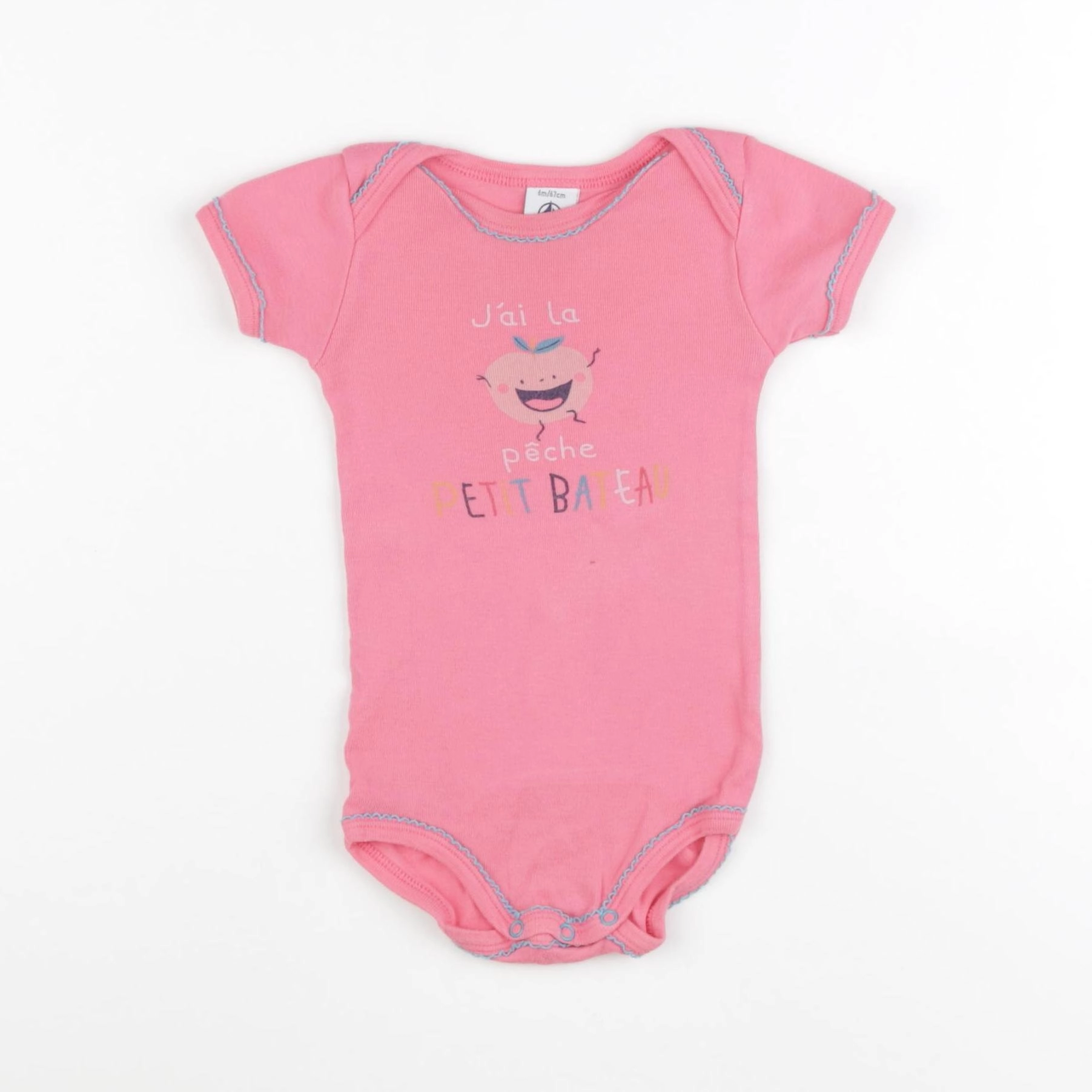 Petit Bateau - body rose - 6 mois