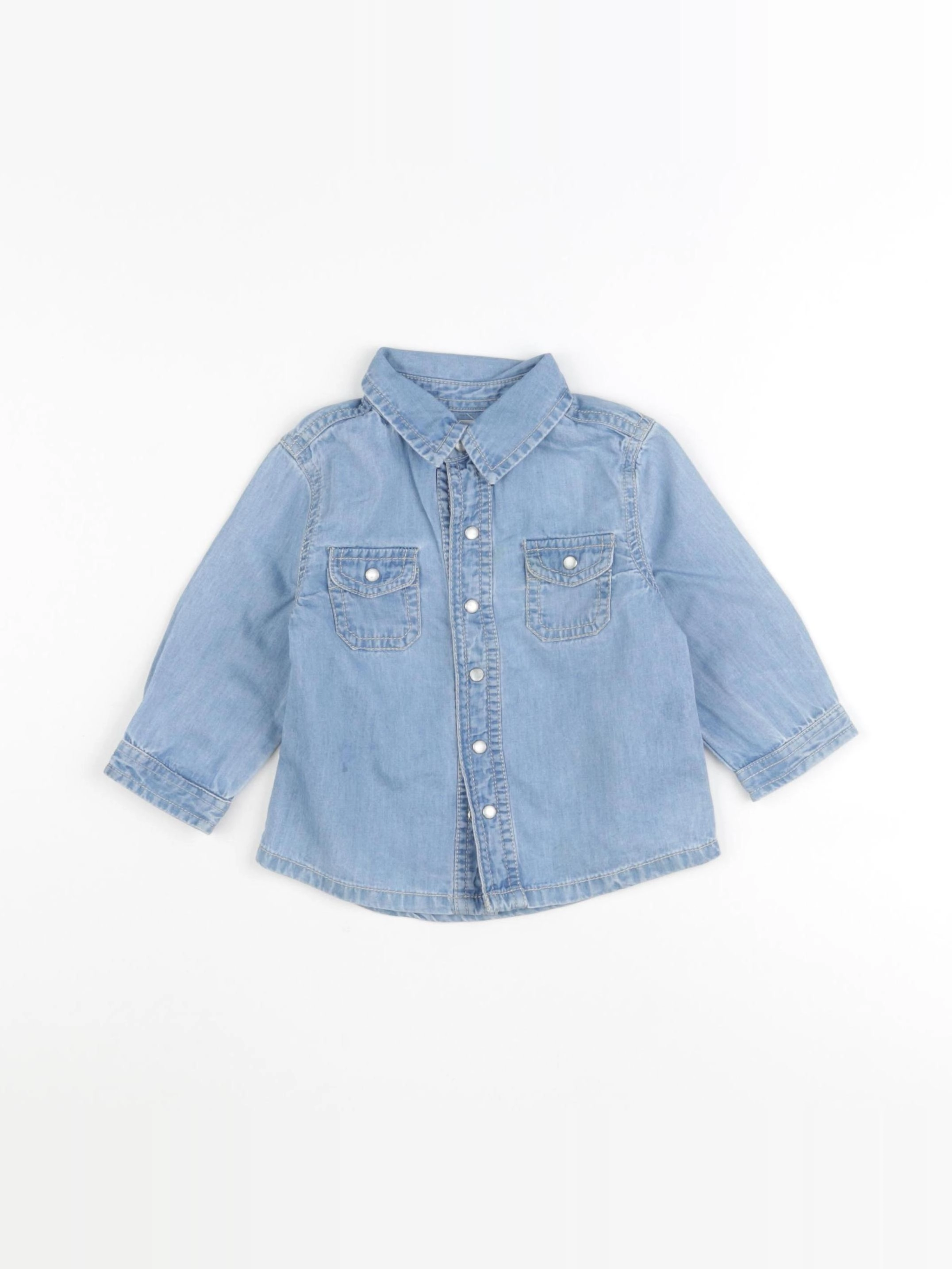 Boutchou - chemise bleu - 6 mois