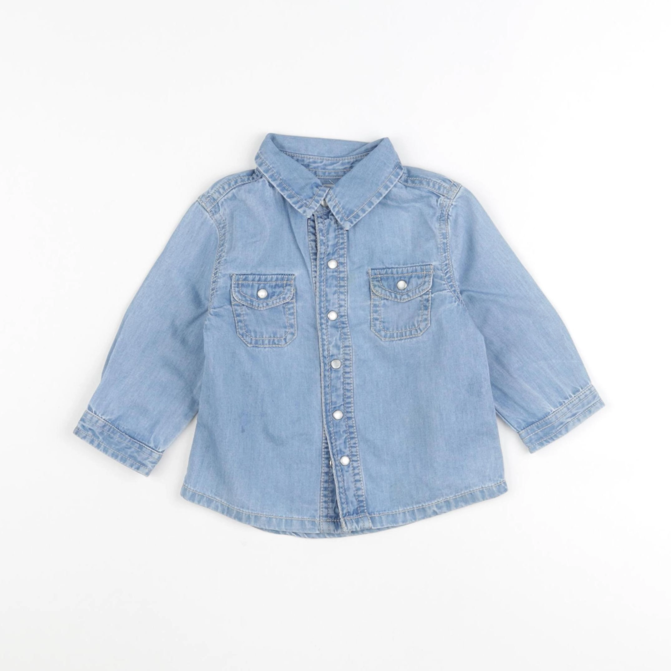 Boutchou - chemise bleu - 6 mois