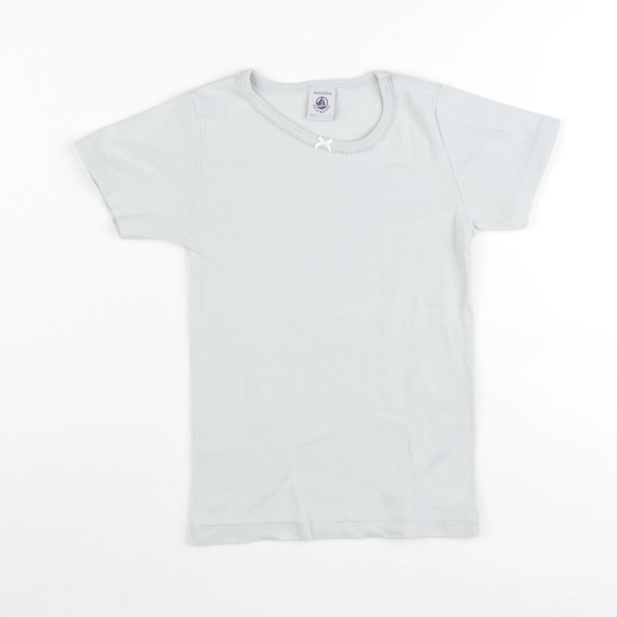Petit Bateau - maillot de corps bleu - 8 ans