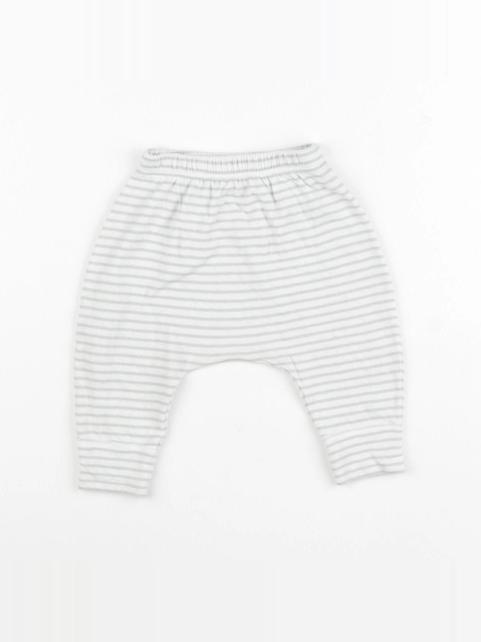 Petit Bateau - sarouel blanc, vert - 3 mois