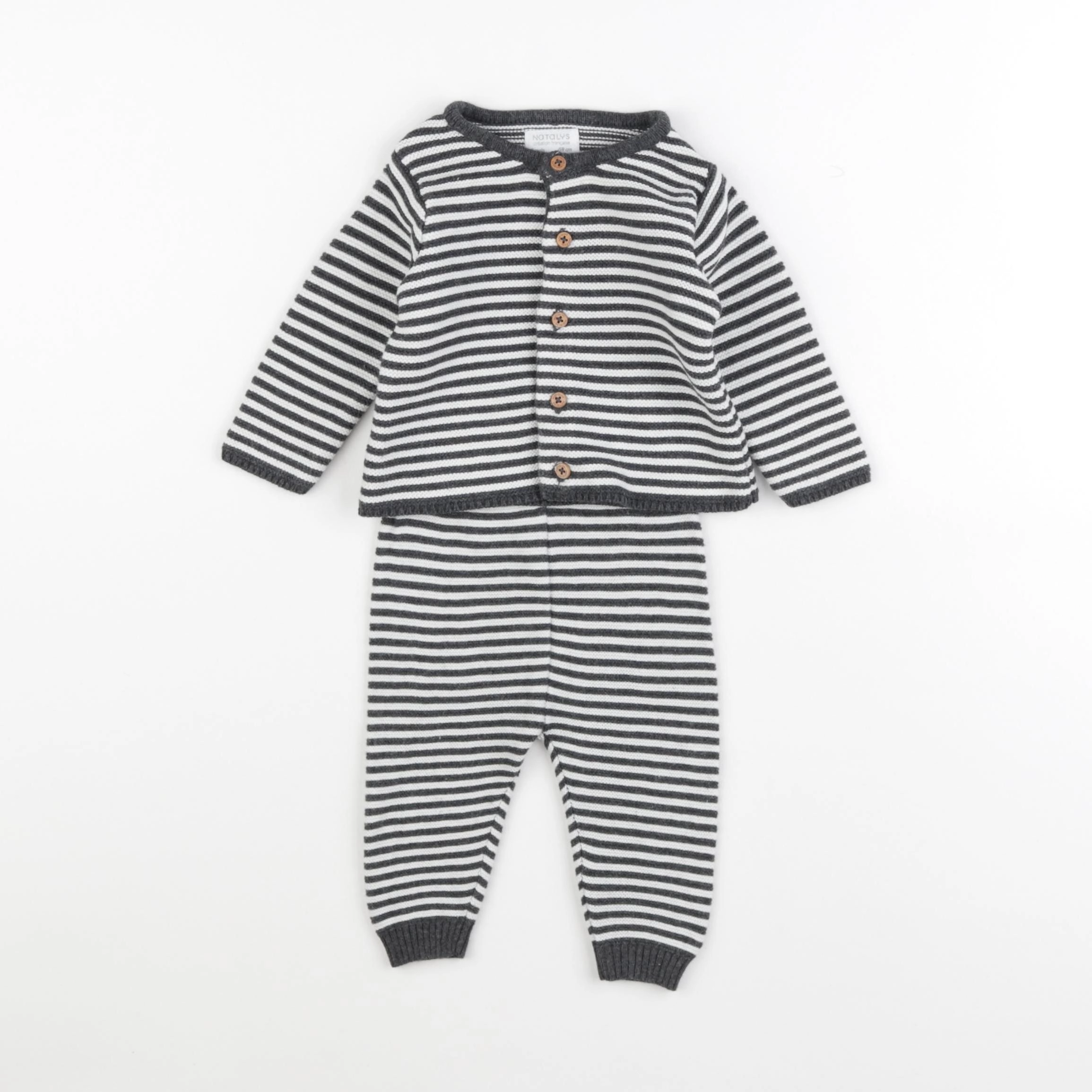 Natalys - ensemble blanc, gris - 3 mois