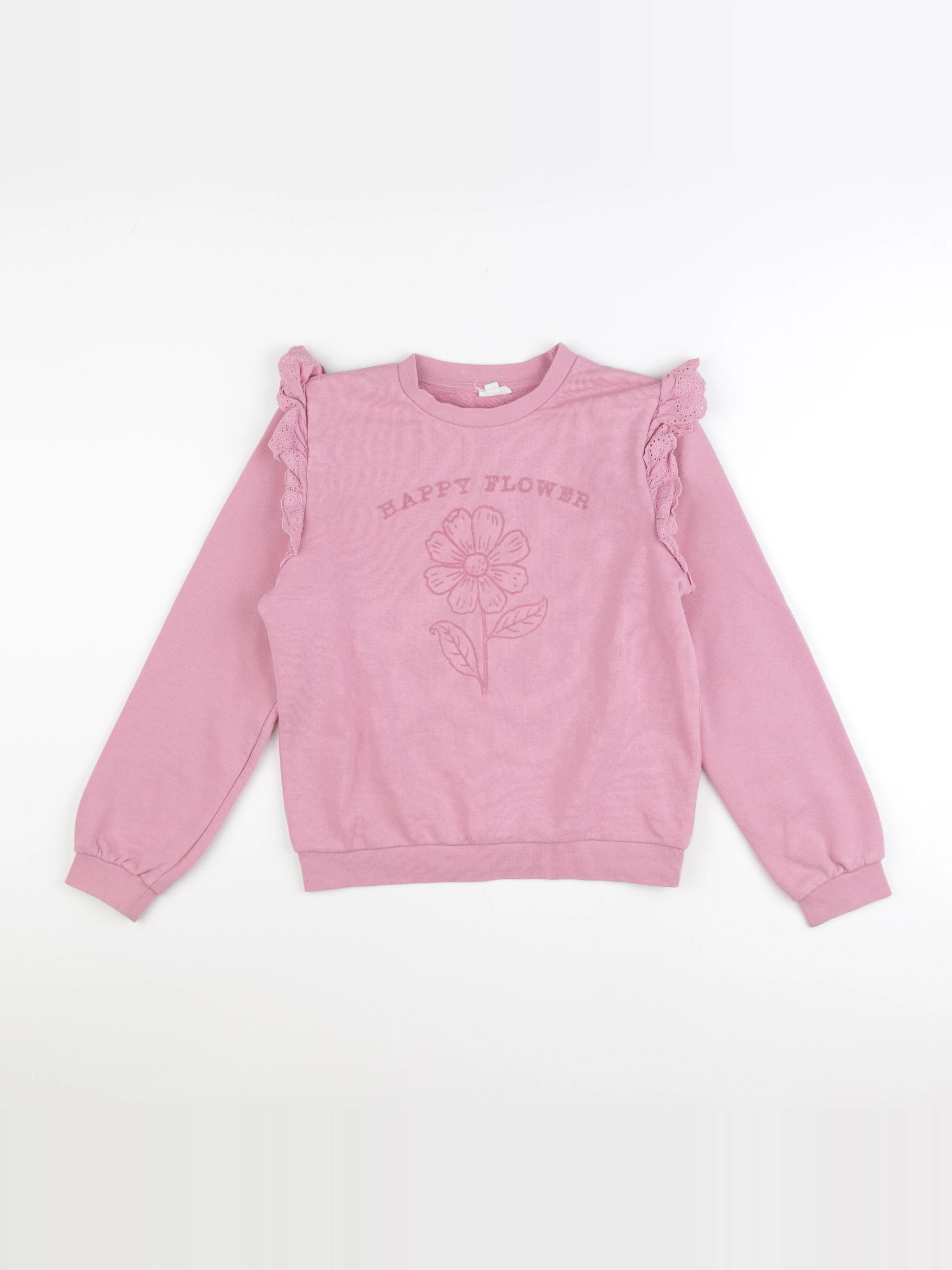 Vertbaudet - sweat rose - 10 ans