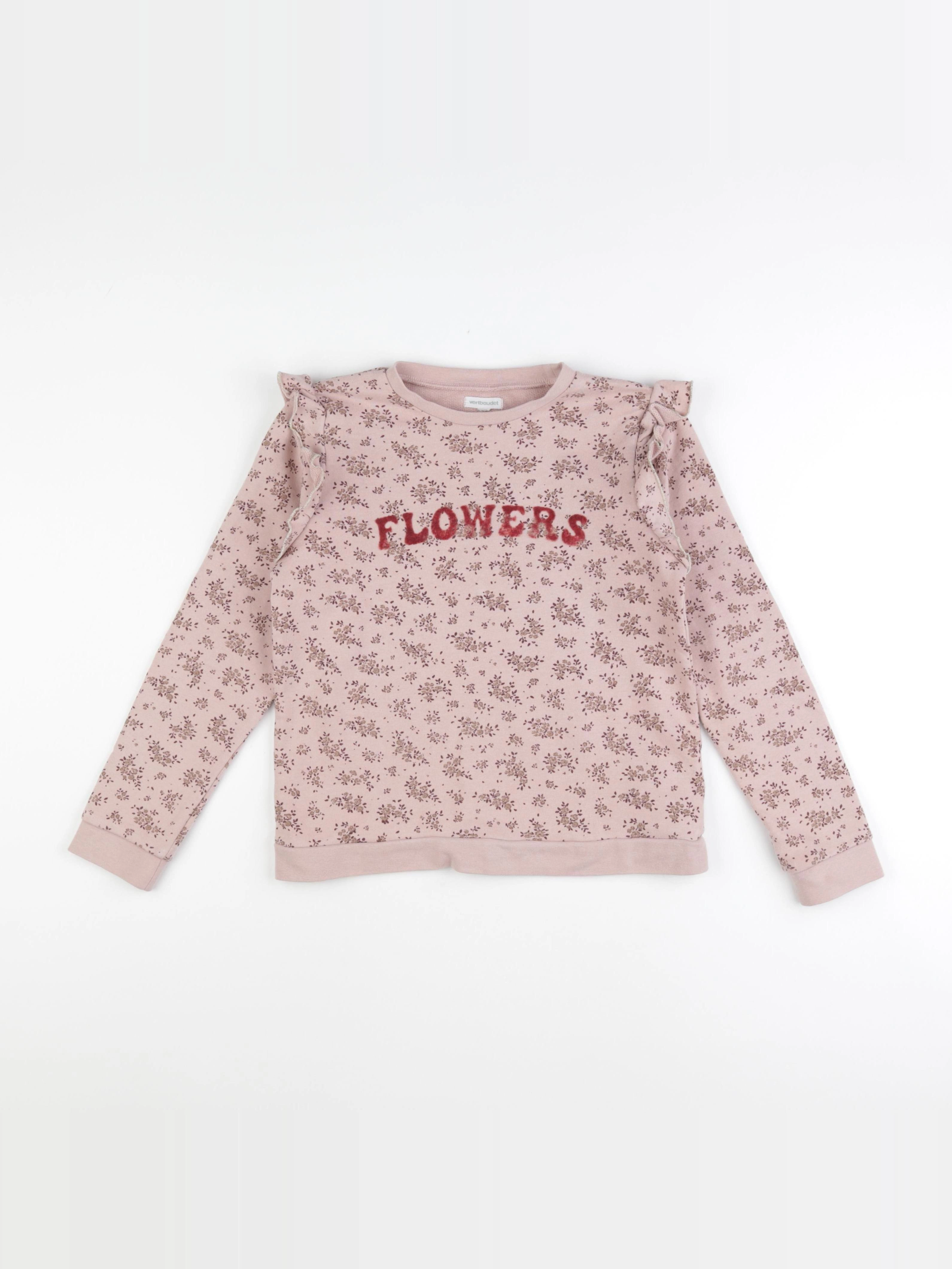 Vertbaudet - sweat rose - 10 ans