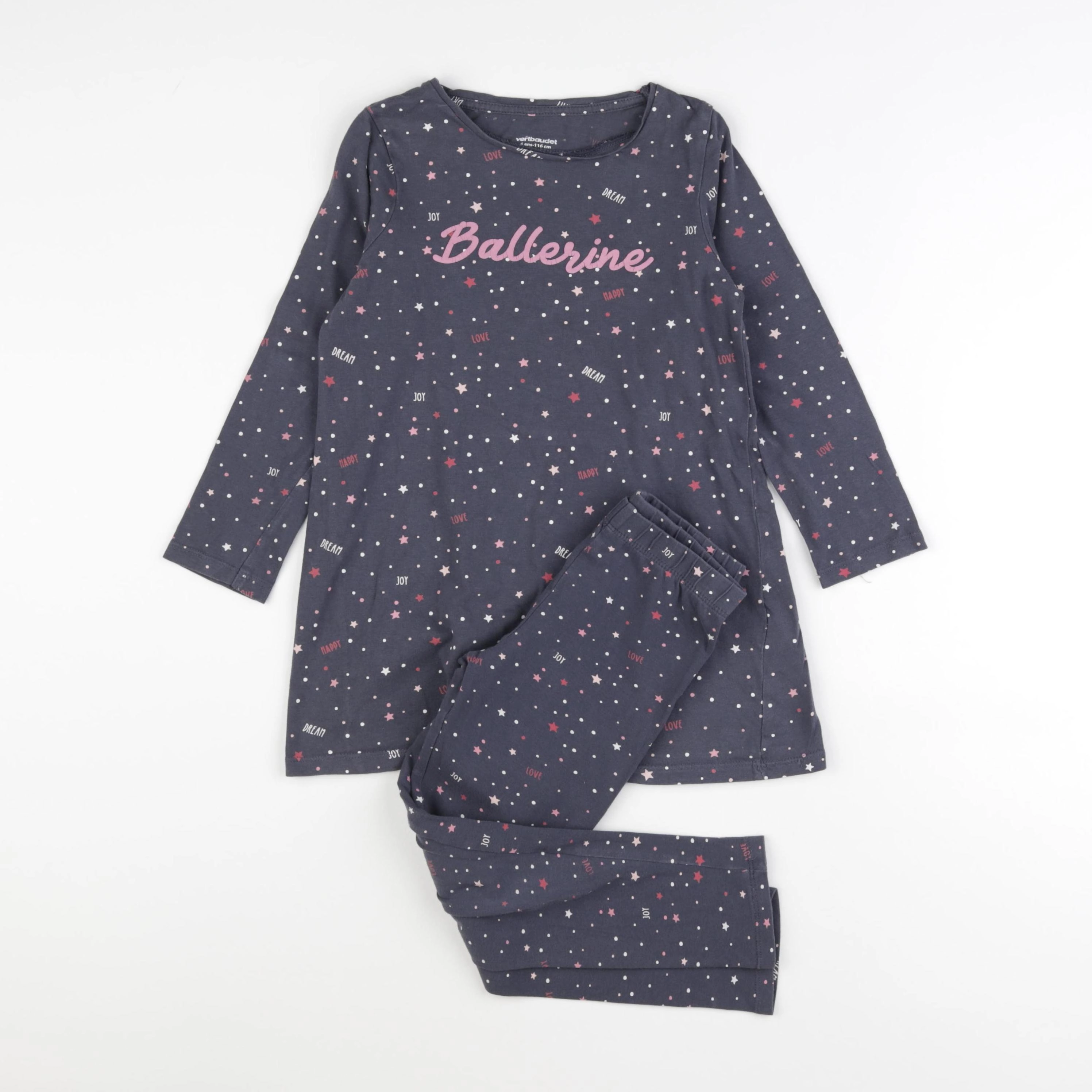 Vertbaudet - pyjama coton gris - 6 ans