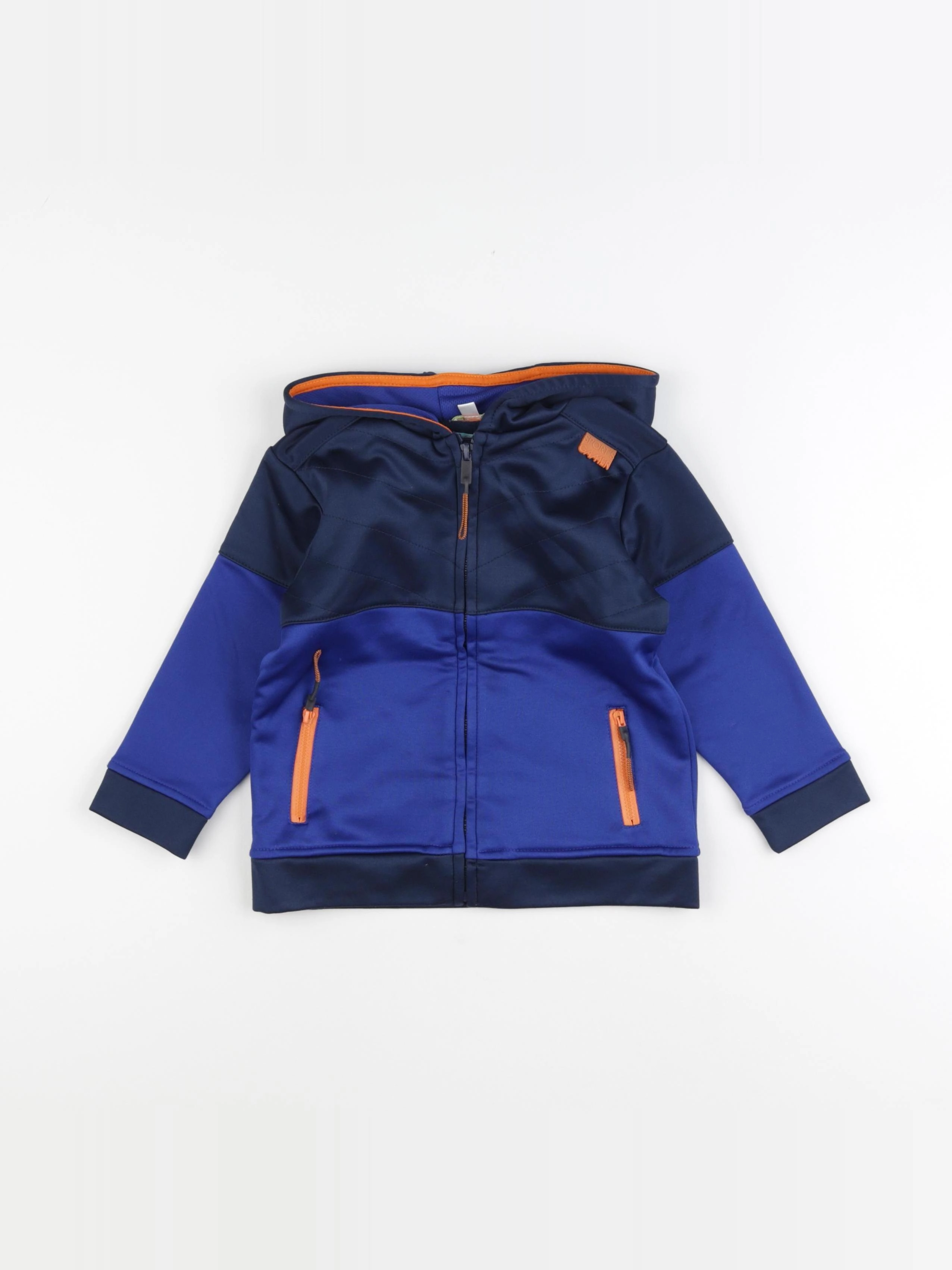Vertbaudet - sweat bleu, orange - 4 ans