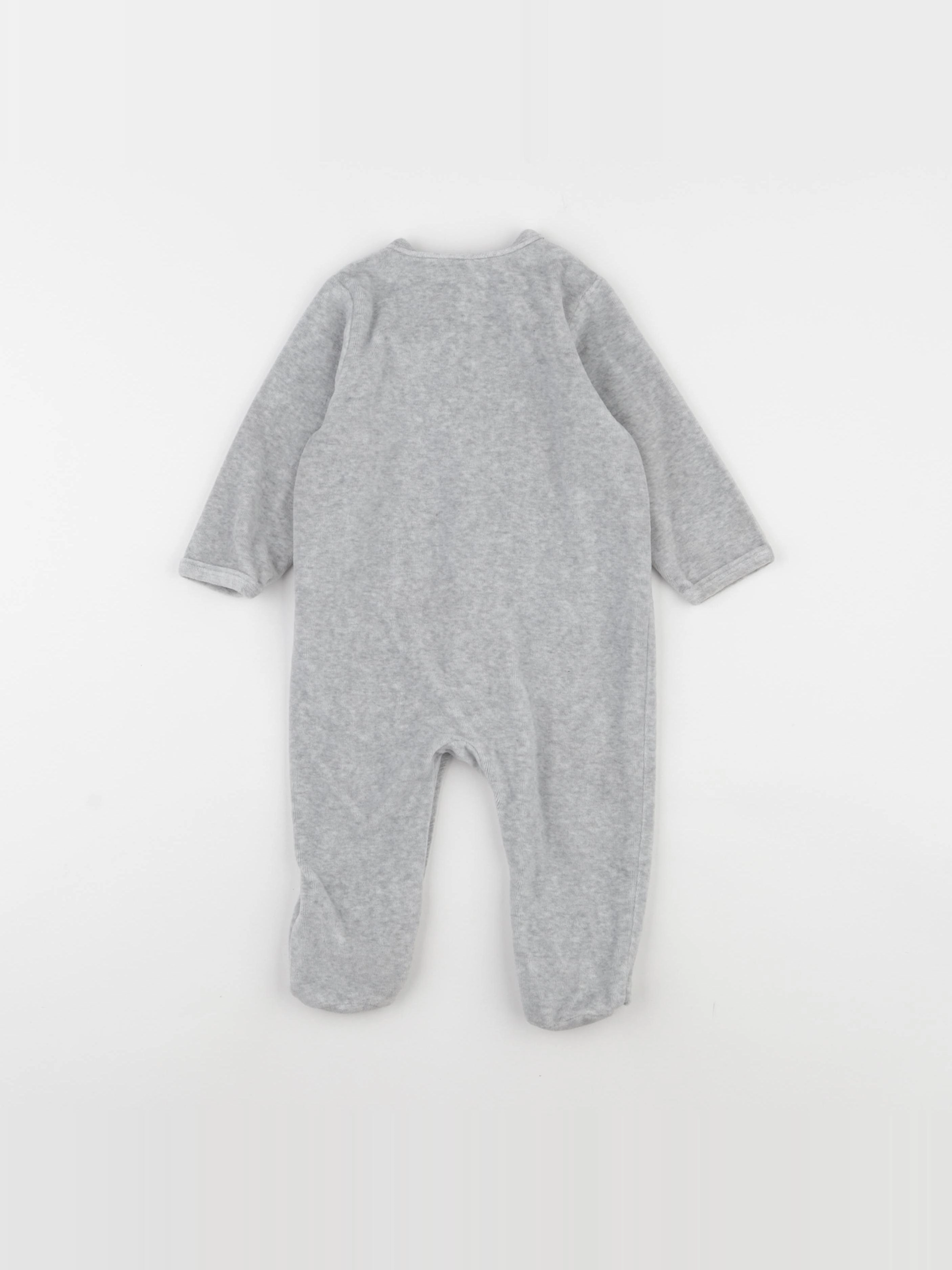 Vertbaudet - pyjama velours gris - 12 mois