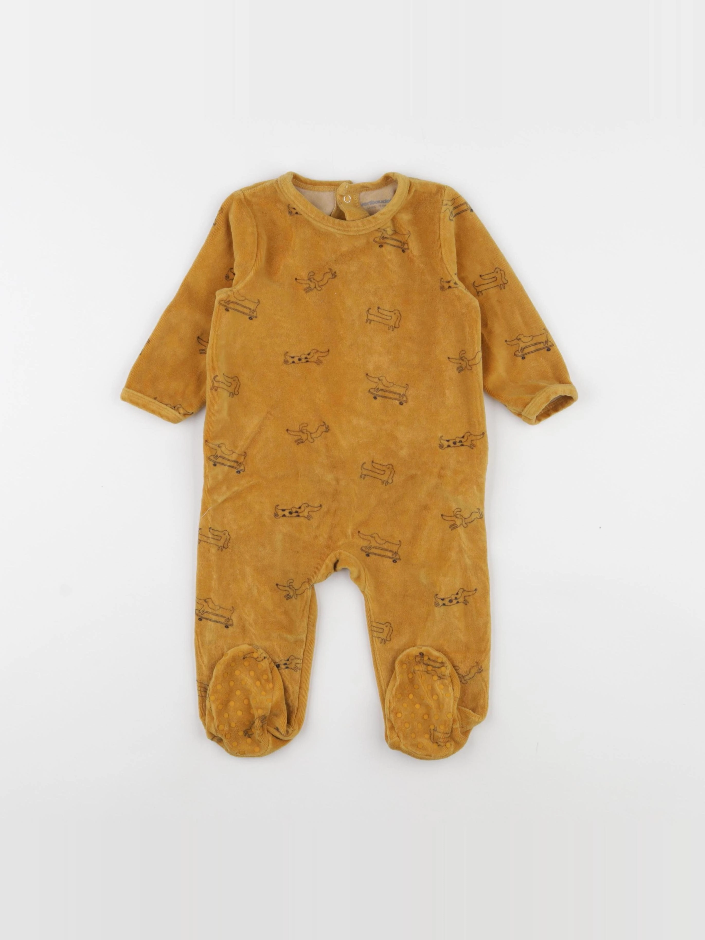 Vertbaudet - pyjama velours marron - 12 mois