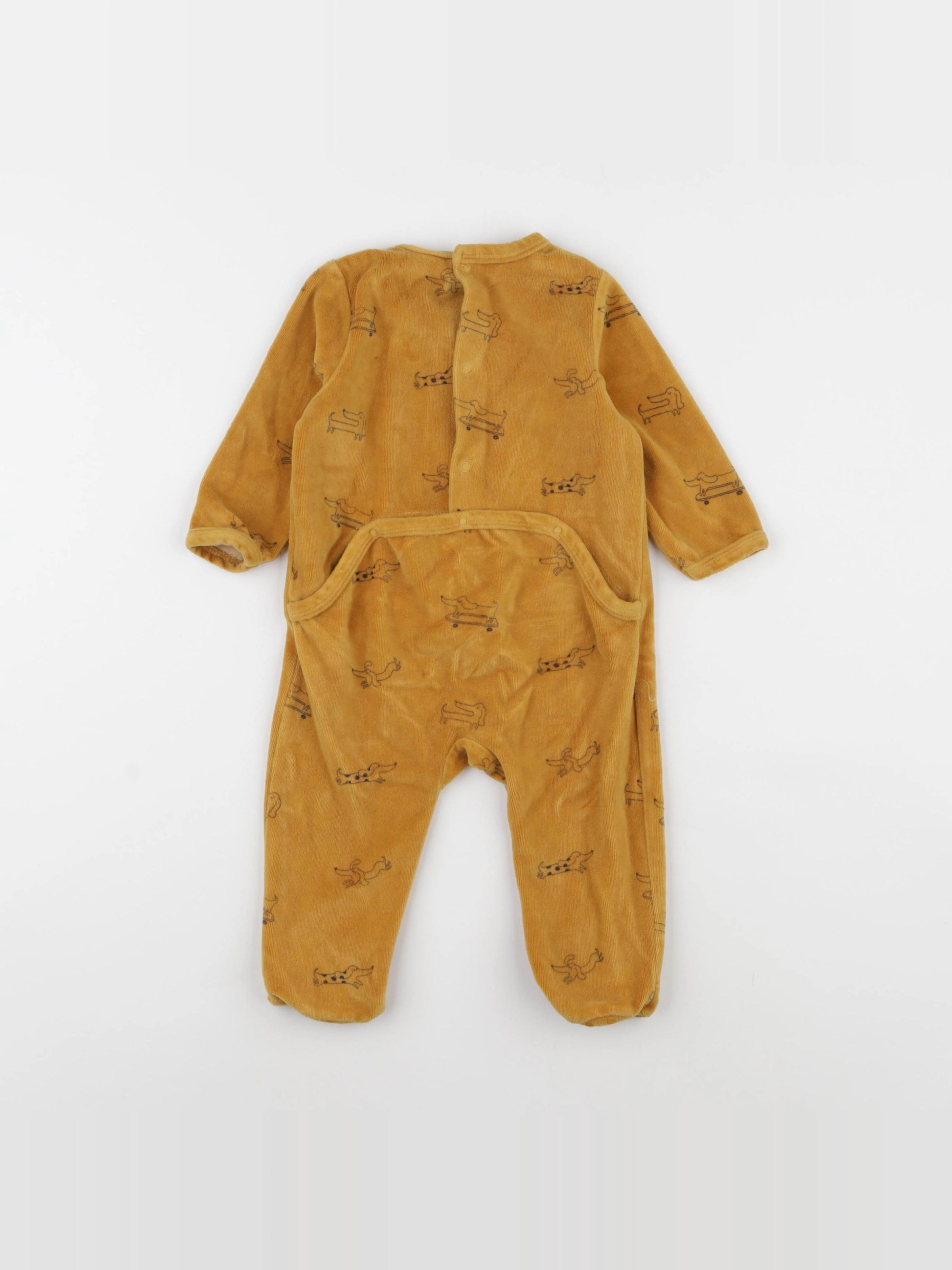 Vertbaudet - pyjama velours marron - 12 mois