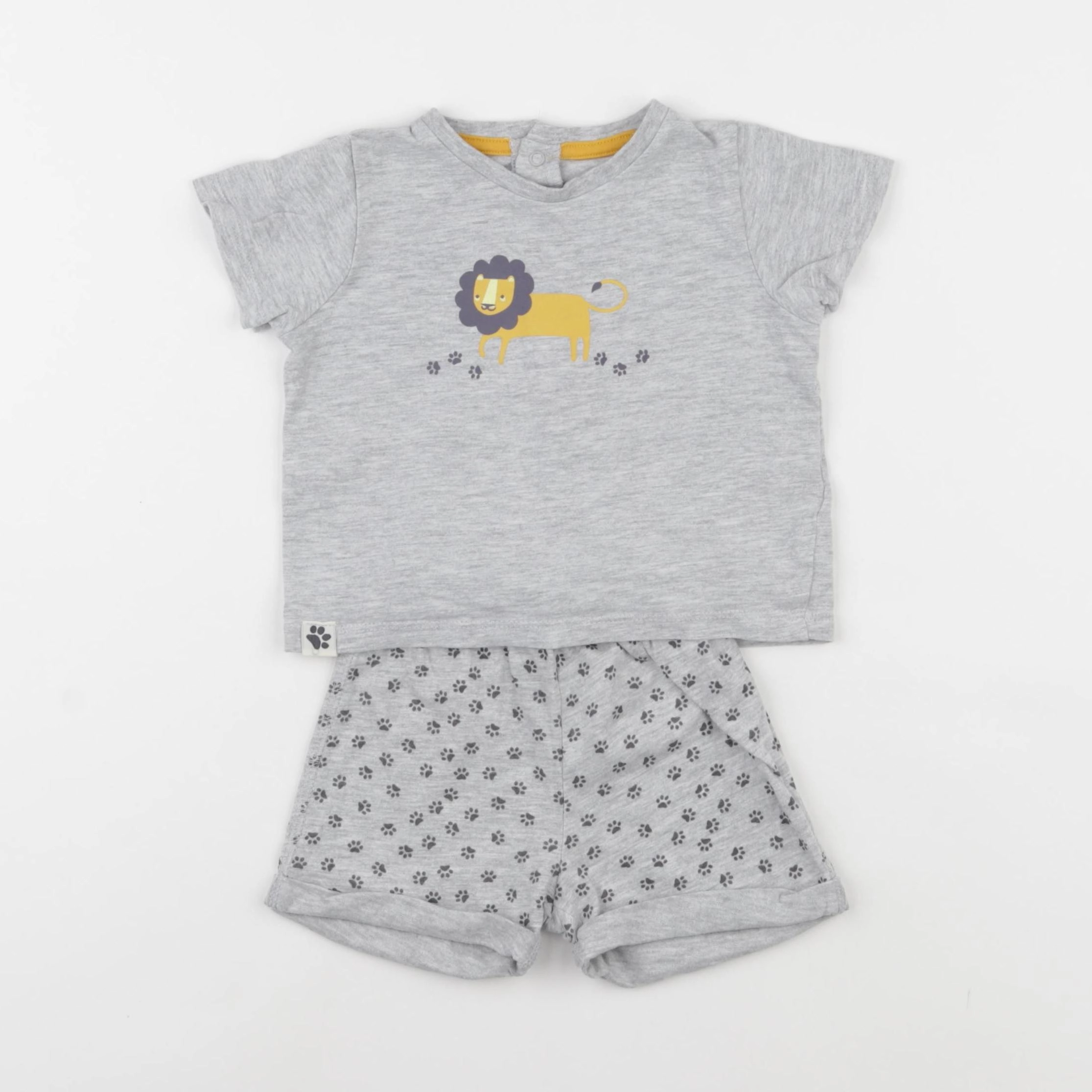 Vertbaudet - pyjama coton gris - 9 mois