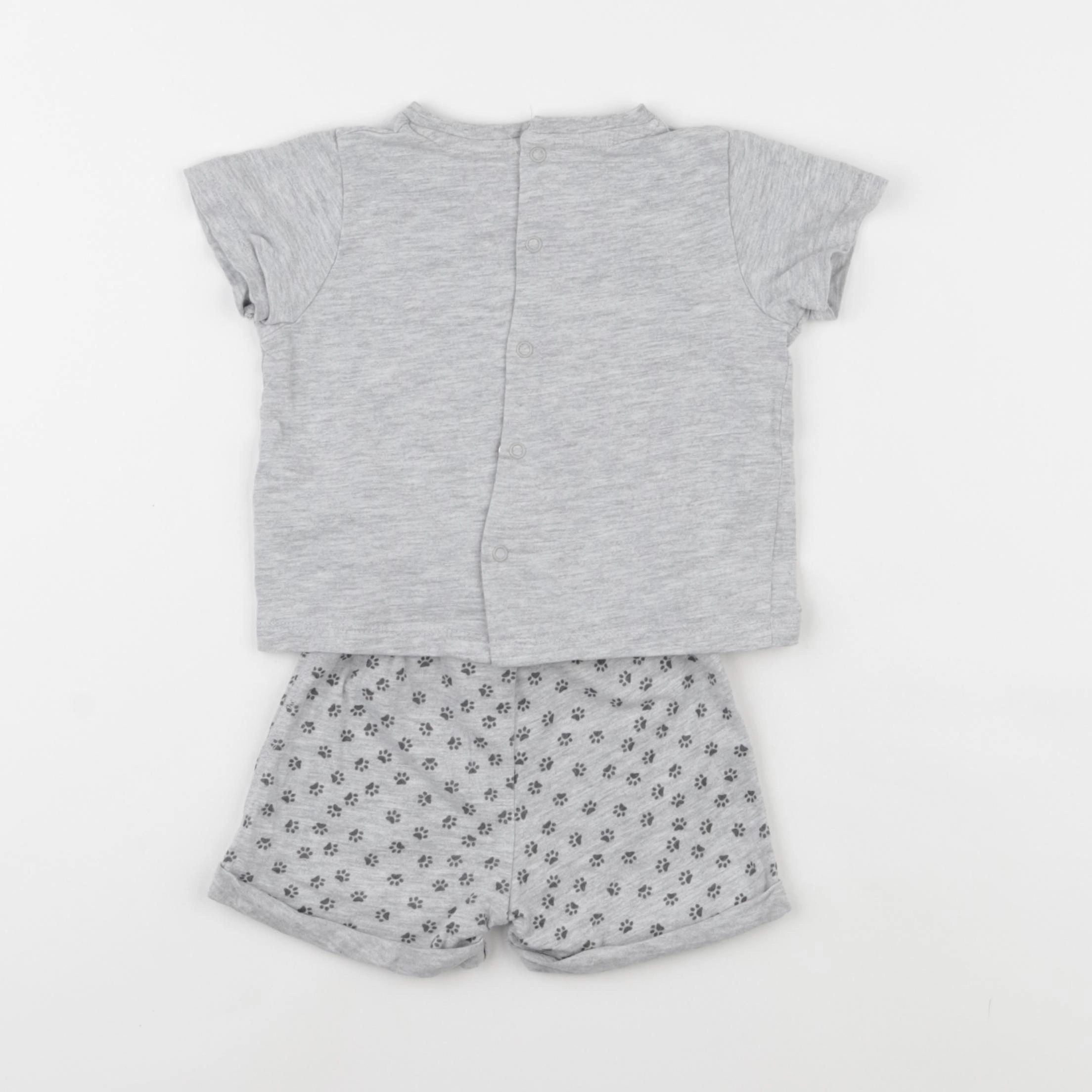 Vertbaudet - pyjama coton gris - 9 mois