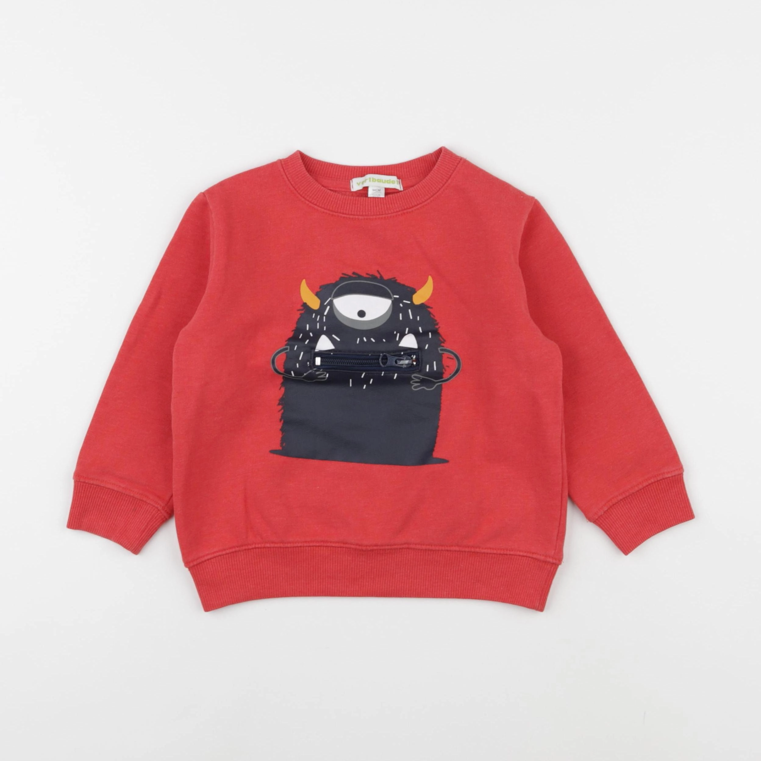 Vertbaudet - sweat rouge - 3 ans