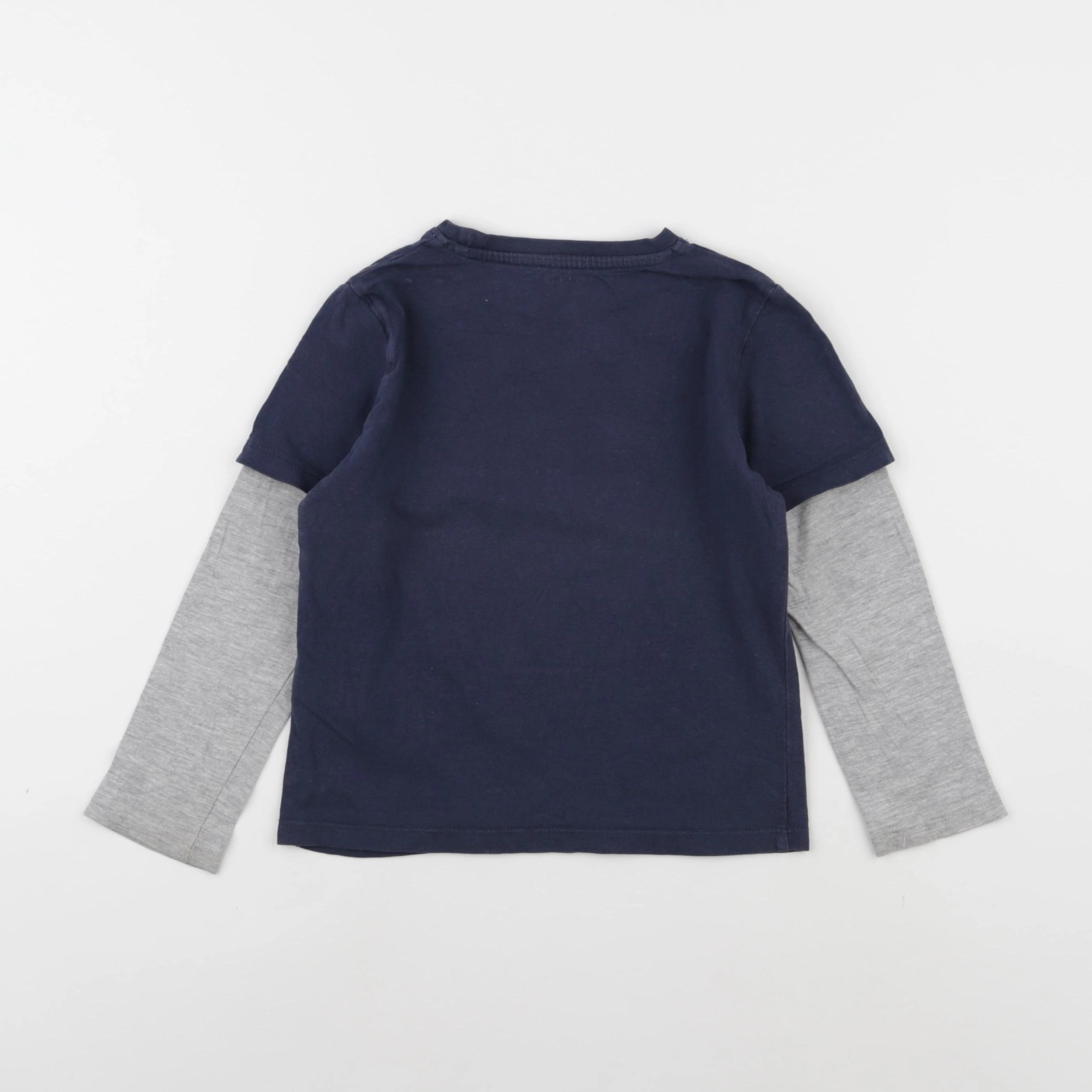 Vertbaudet - tee-shirt bleu, gris - 4 ans